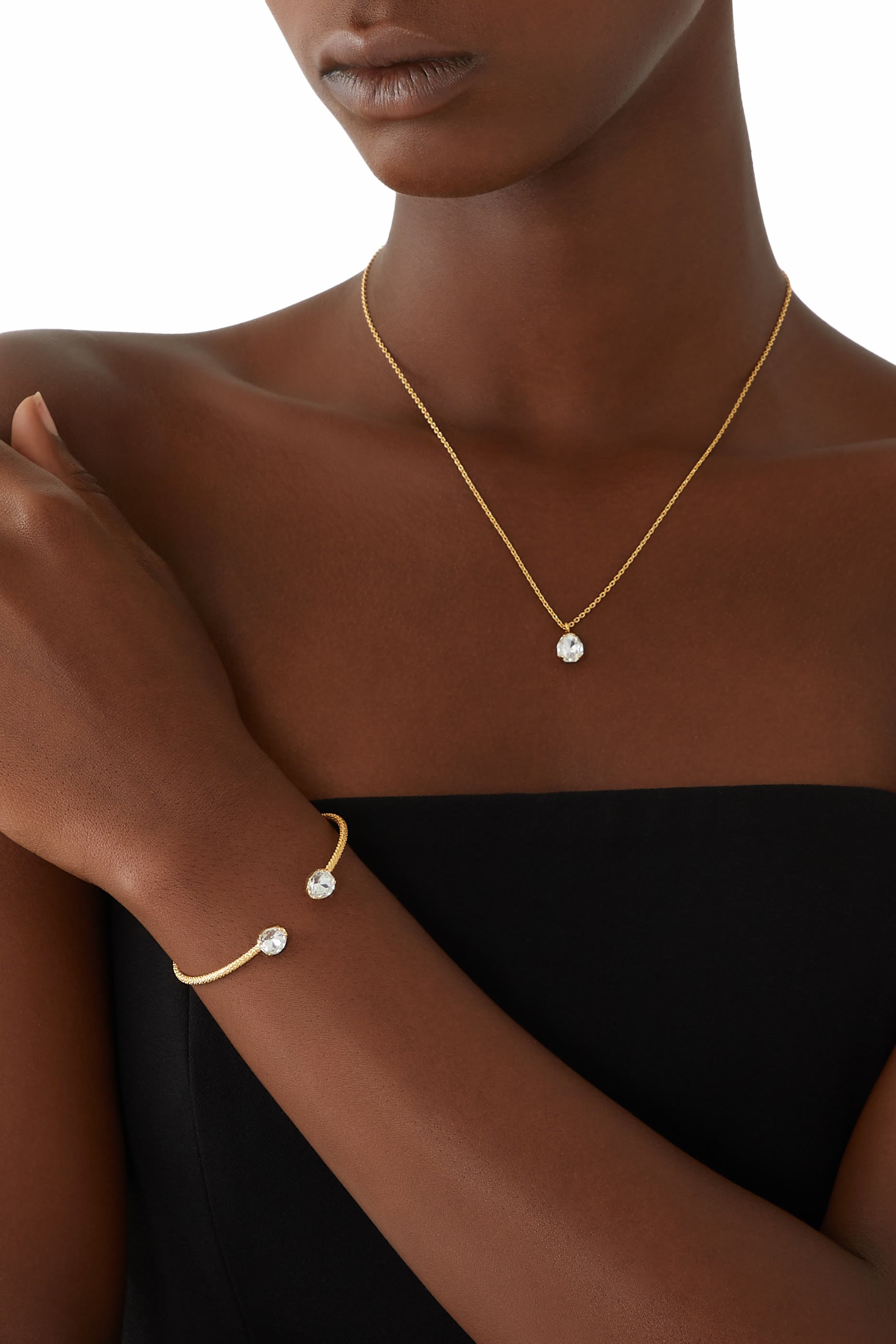 Mini Carlotta Bracelet, 18K Gold Plating & Crystals