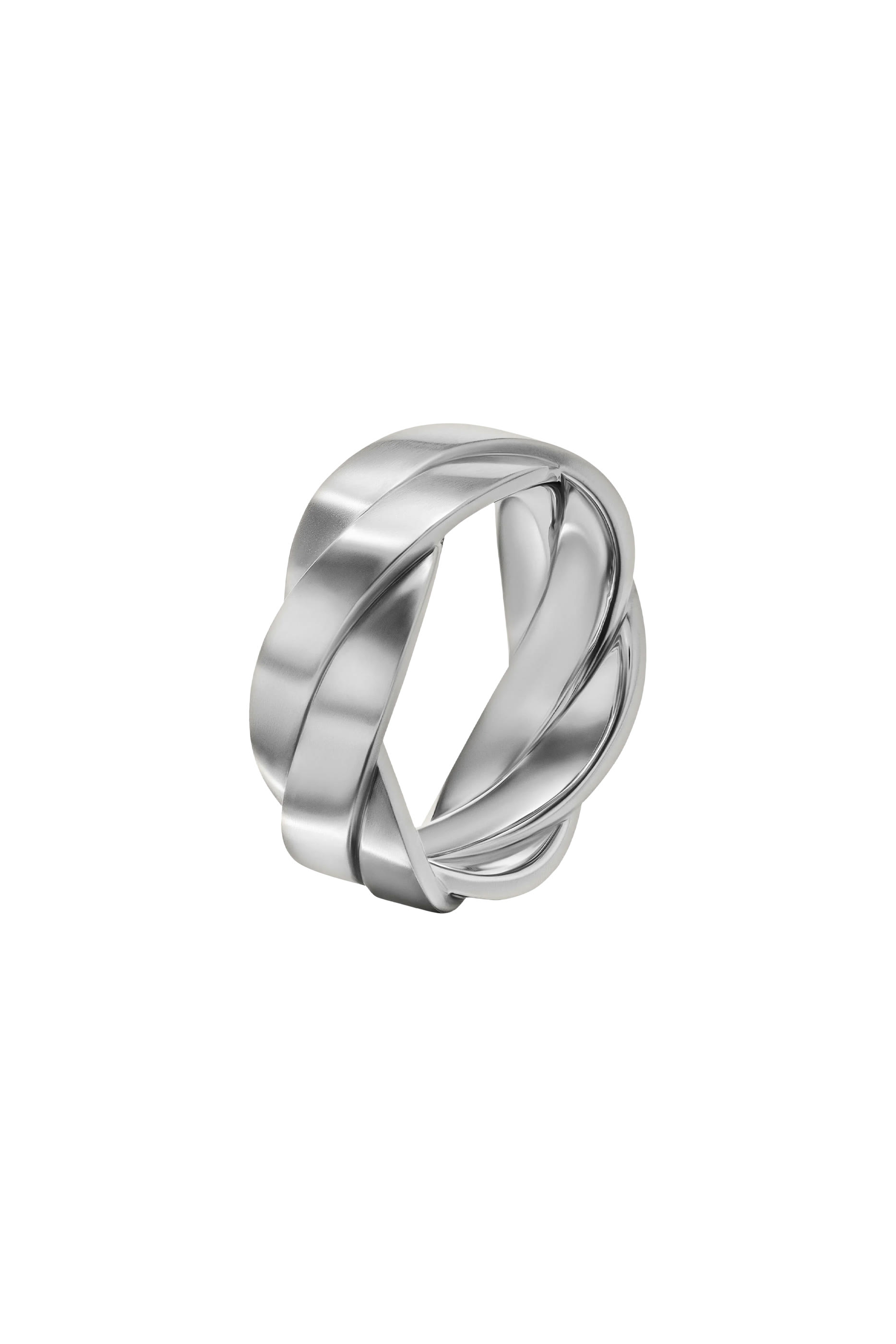 Streamline® Two Row Band Ring, Sterling Silver & Diamonds