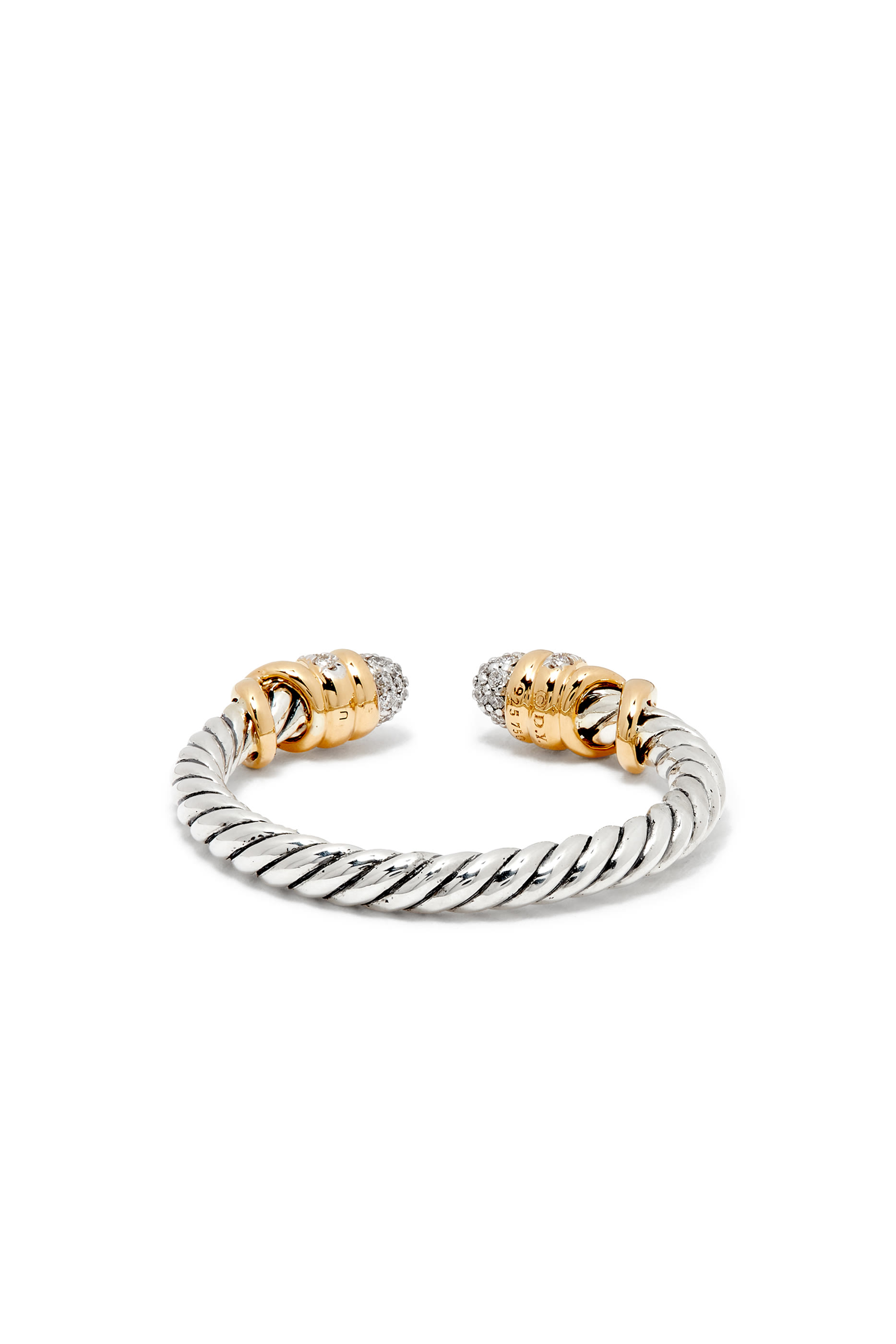 Petite Helena Open Ring, 18K Yellow Gold, Diamonds & Sterling Silver