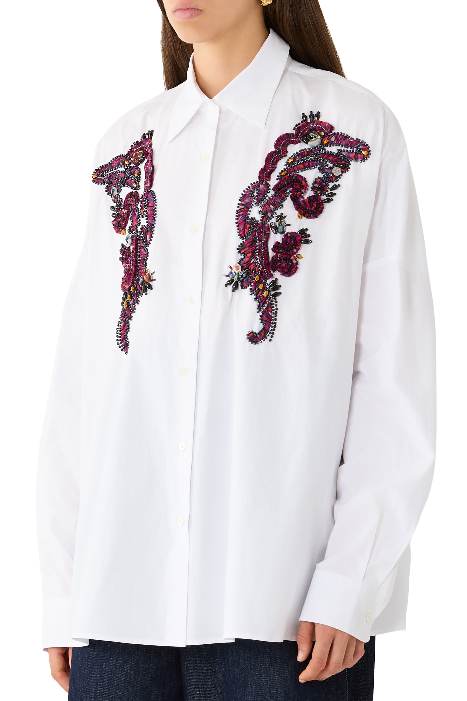 Embroidered Cocoon Shirt 
