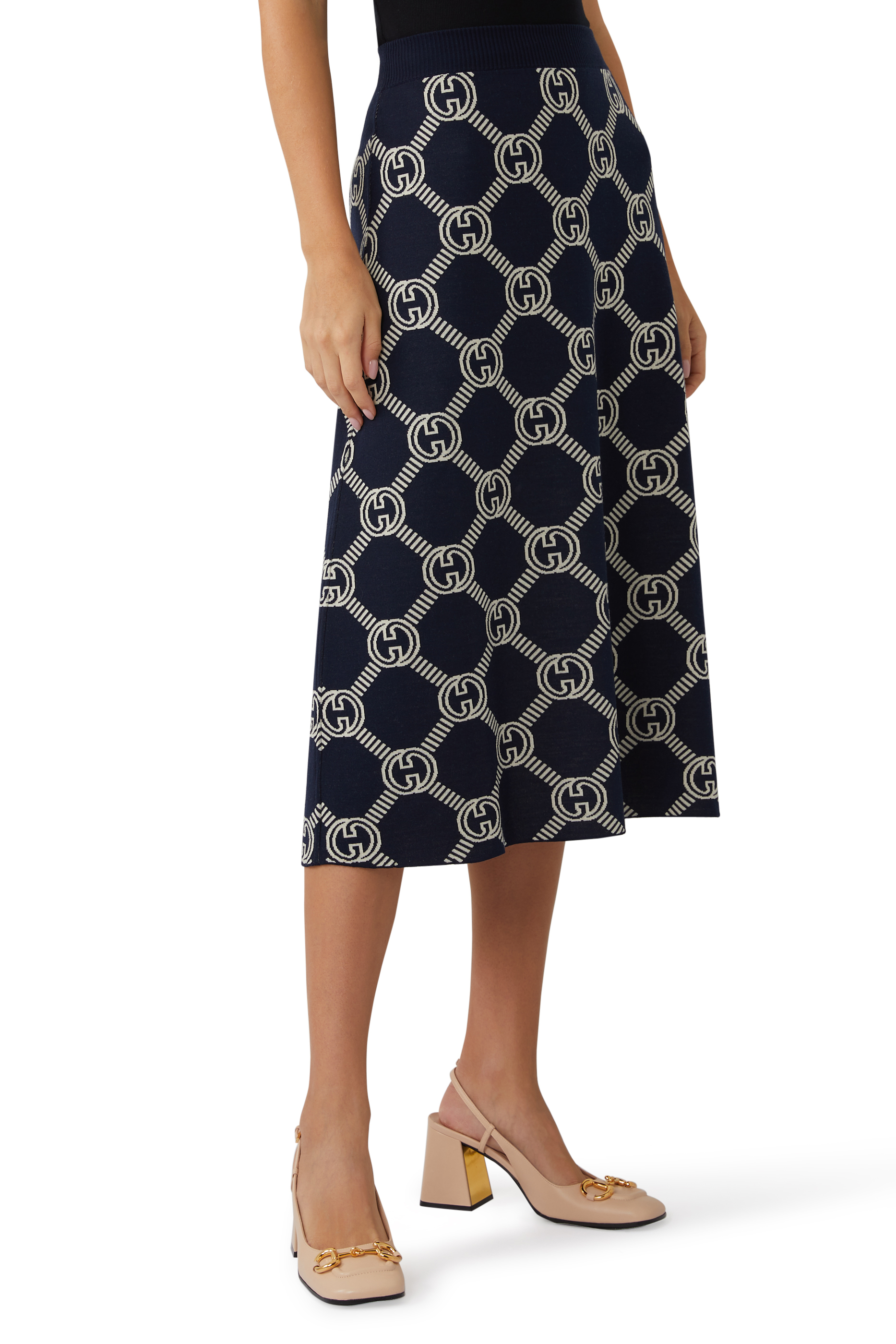 Reversible GG Wool Jacquard Skirt