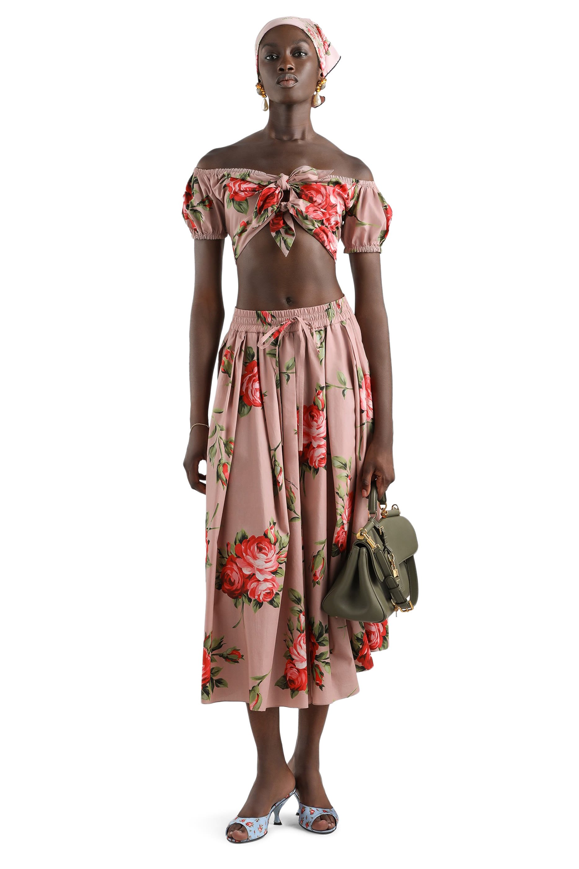 Rose Bouquet-Print Cotton Top