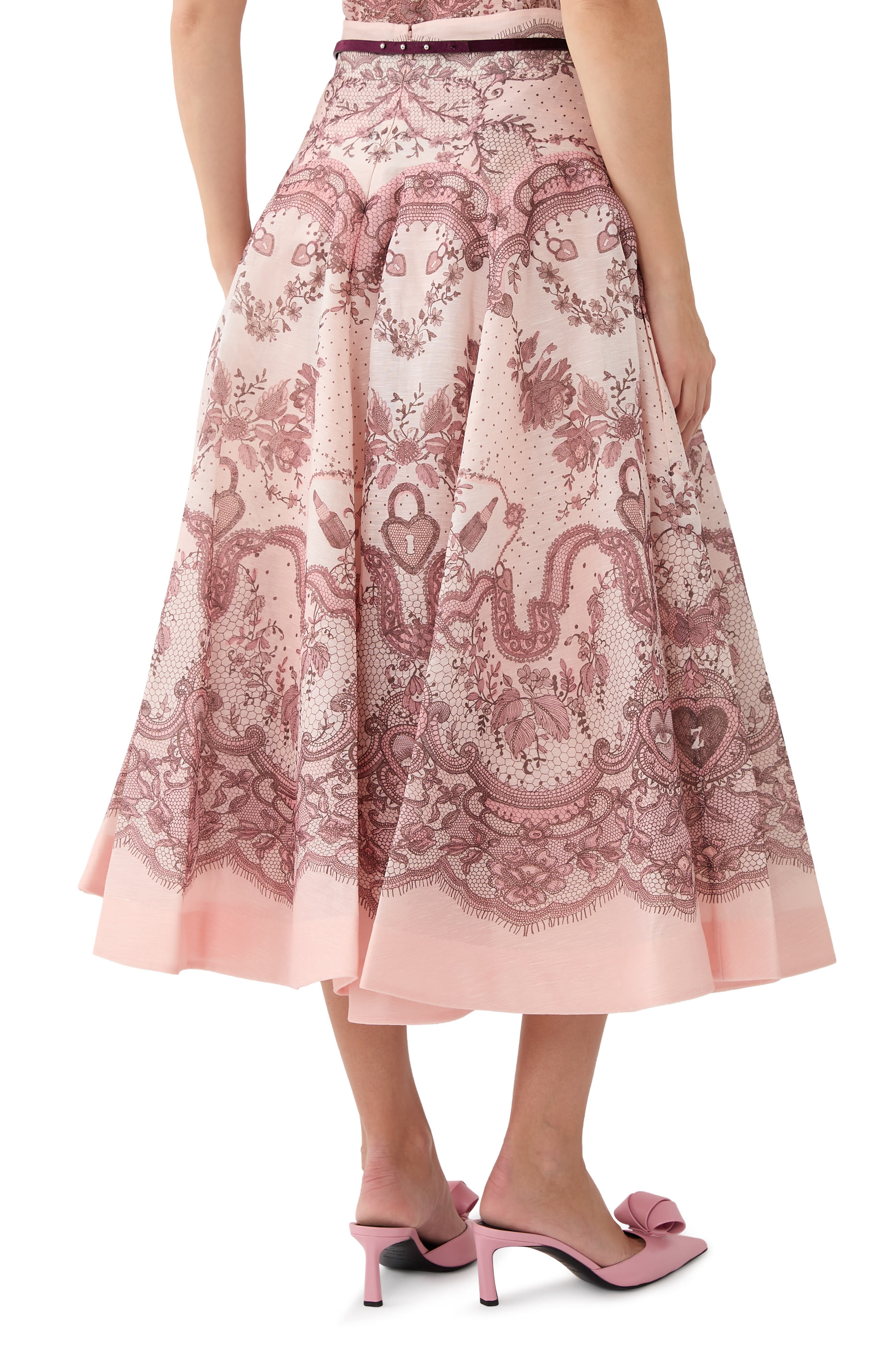 Crush Flared Midi Skirt