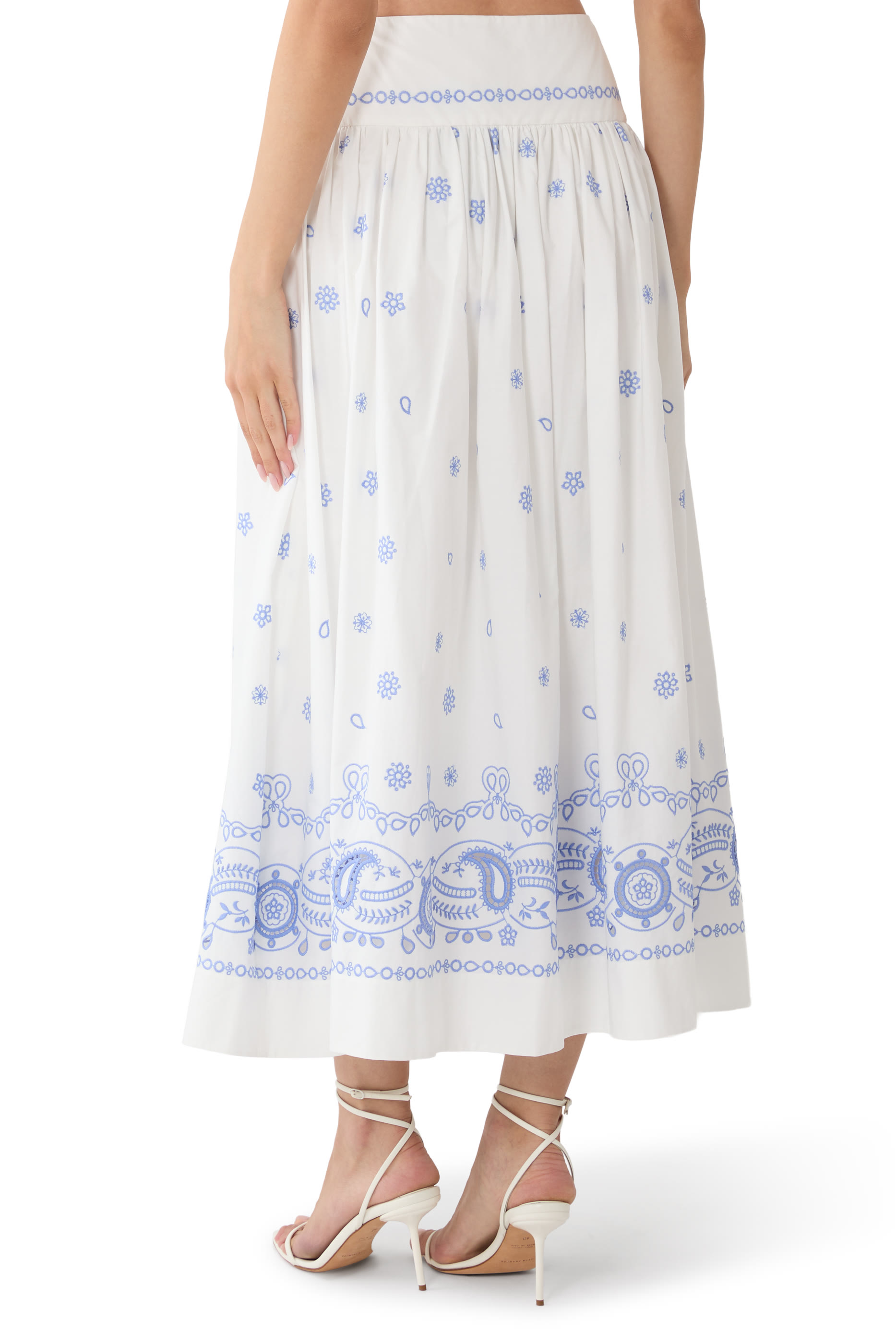 Embroidered Midi Skirt 