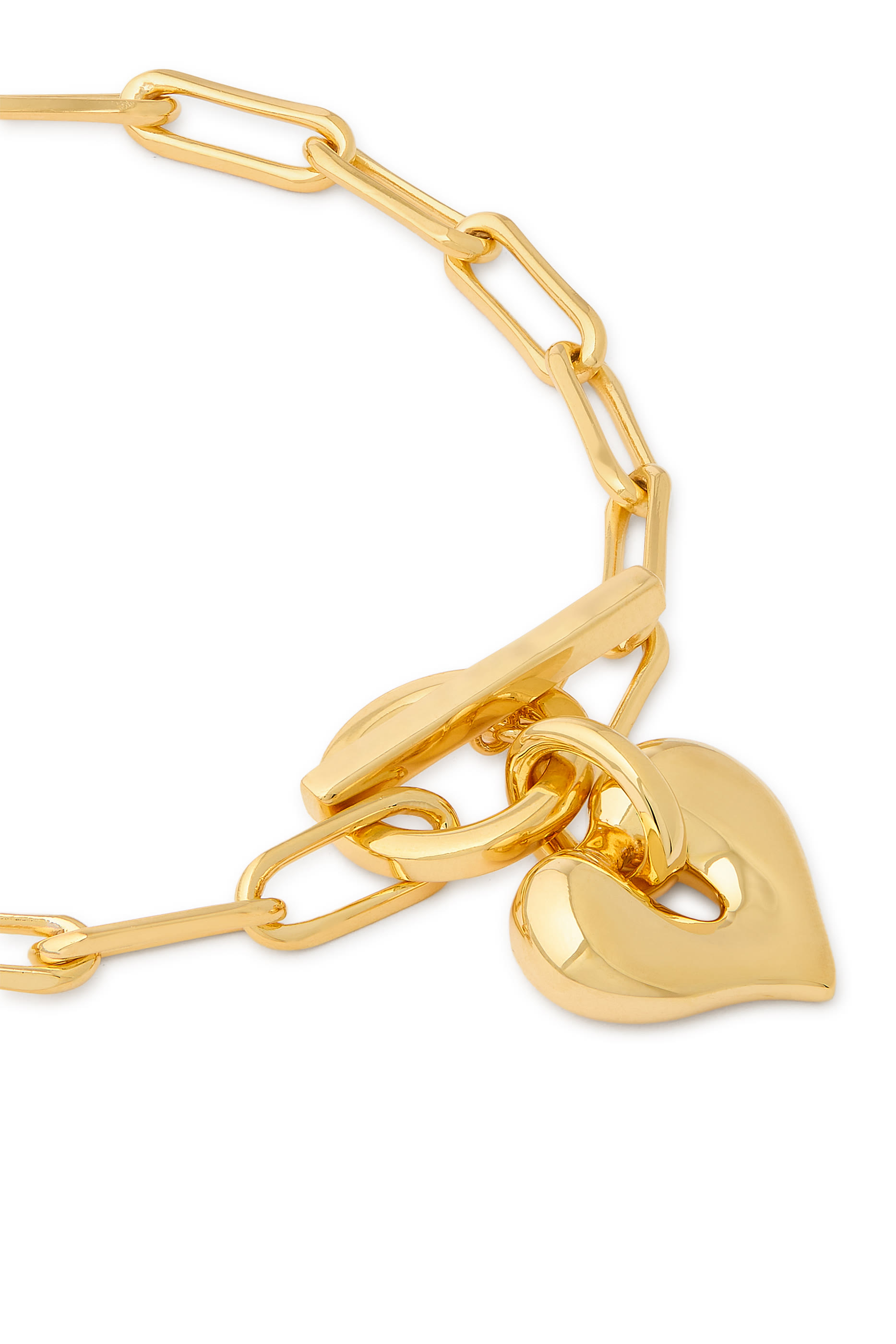 Molten Heart T-Bar Chain Bracelet