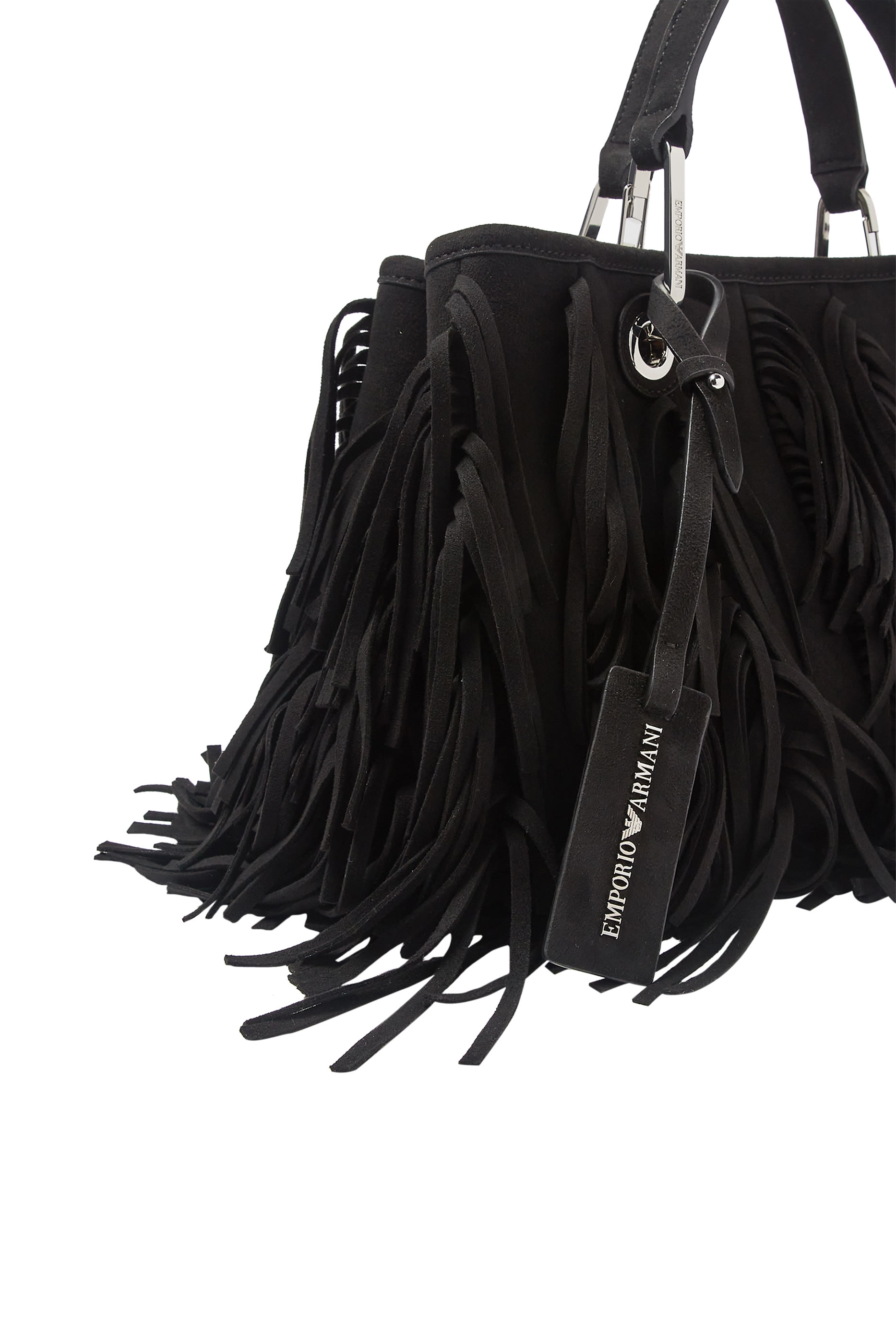 MyEA Faux Suede Shopper Bag with Fringes