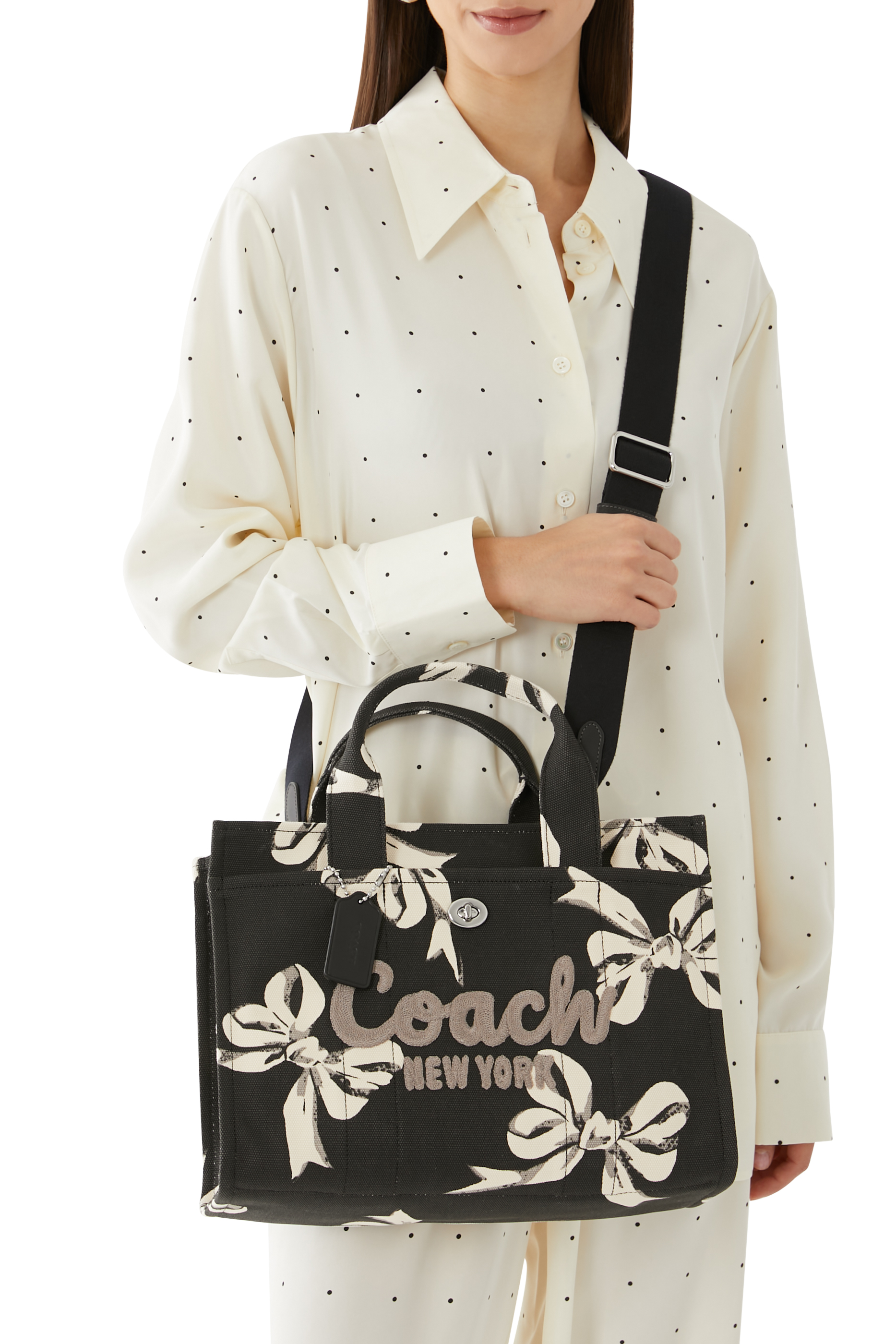 Cargo Bow Print Canvas Tote Bag