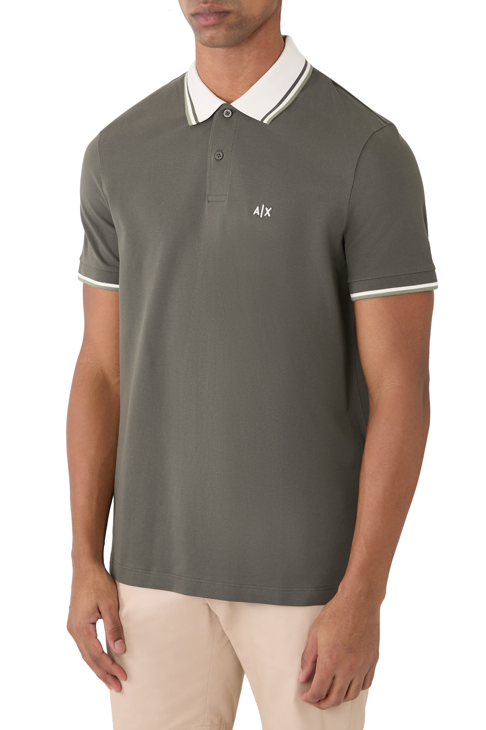 AX Logo Cotton Polo Shirt 
