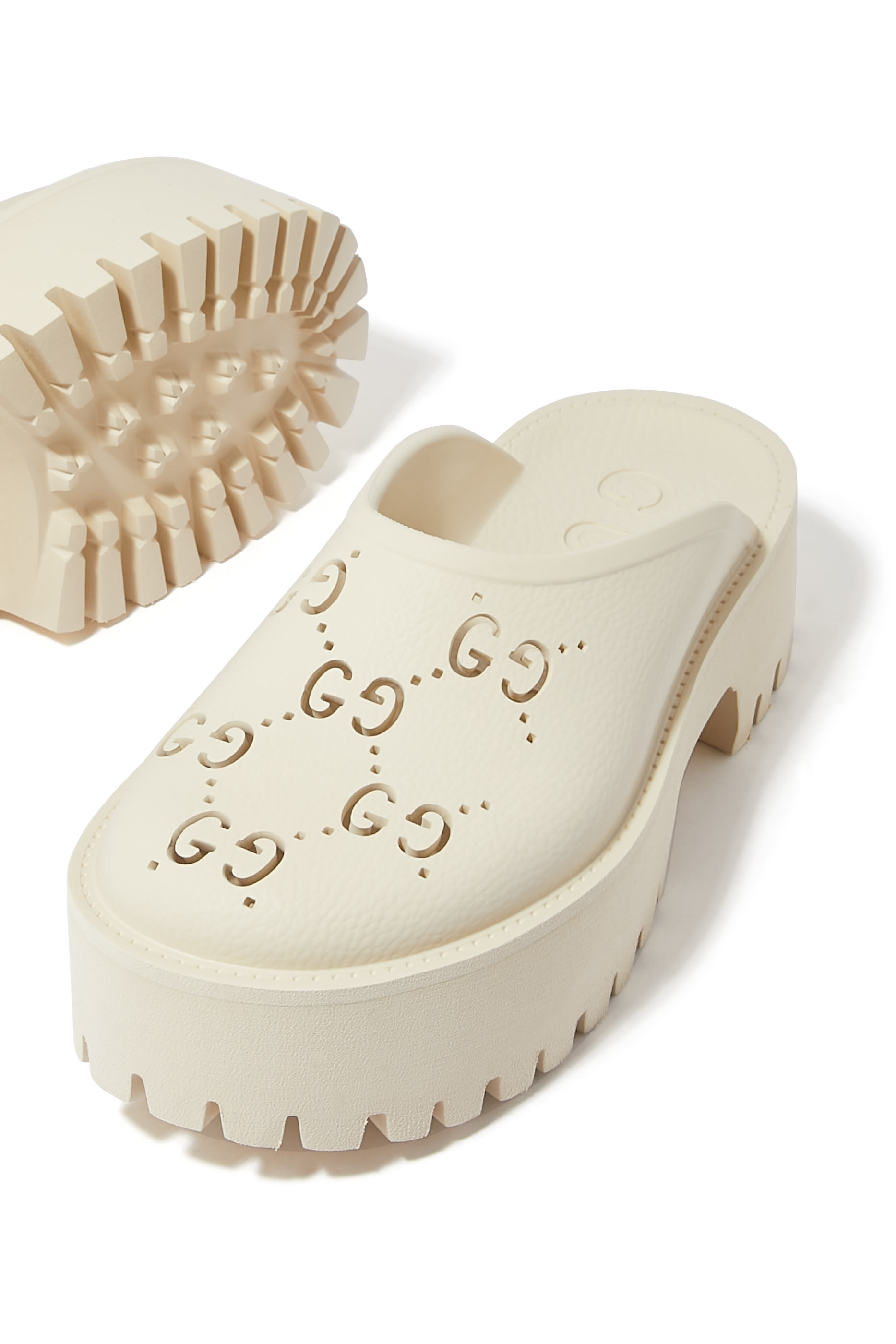 Perforated Rubber Platform Sandals