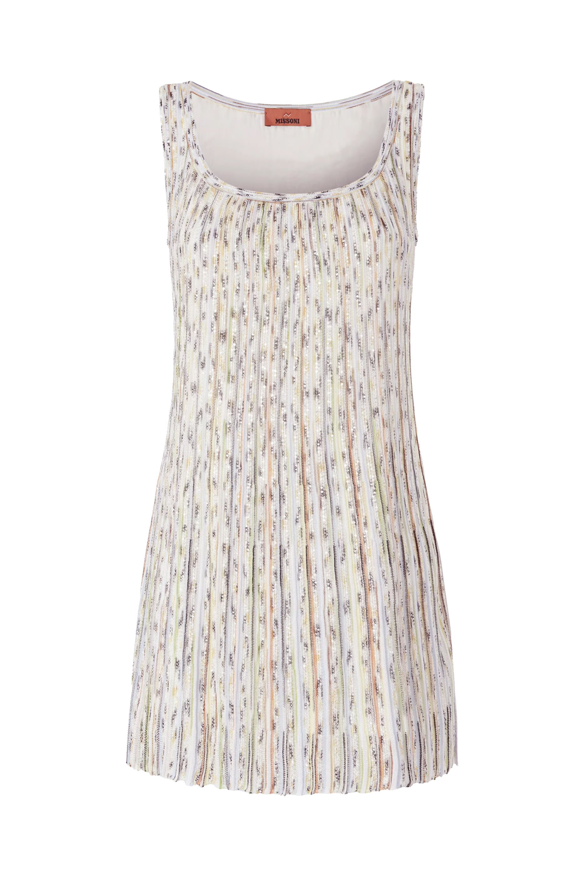Partialized Knit Lurex Sleeveless Mini Dress