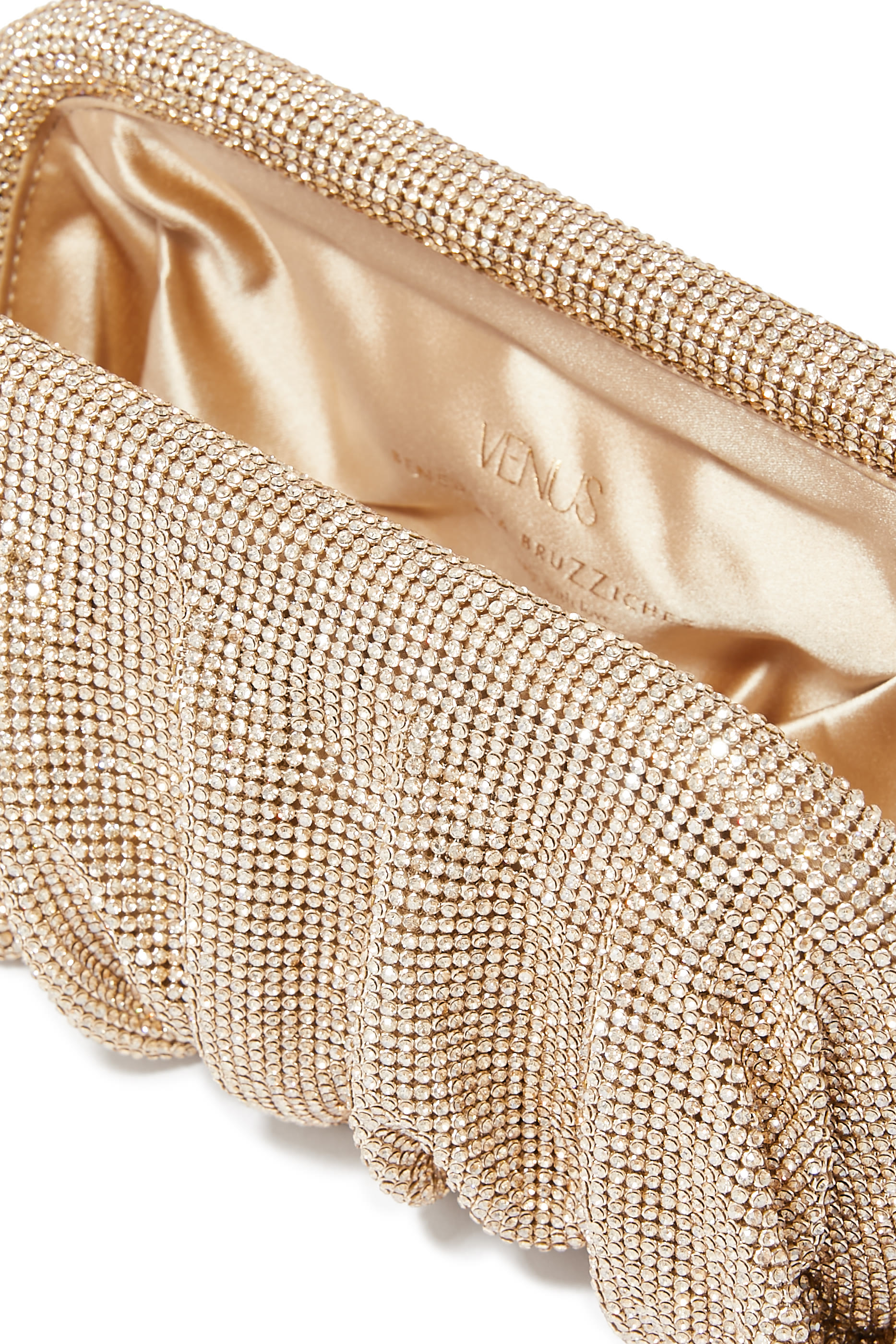 Venus La Grande Rhinestone Crystal Mesh Clutch Bag