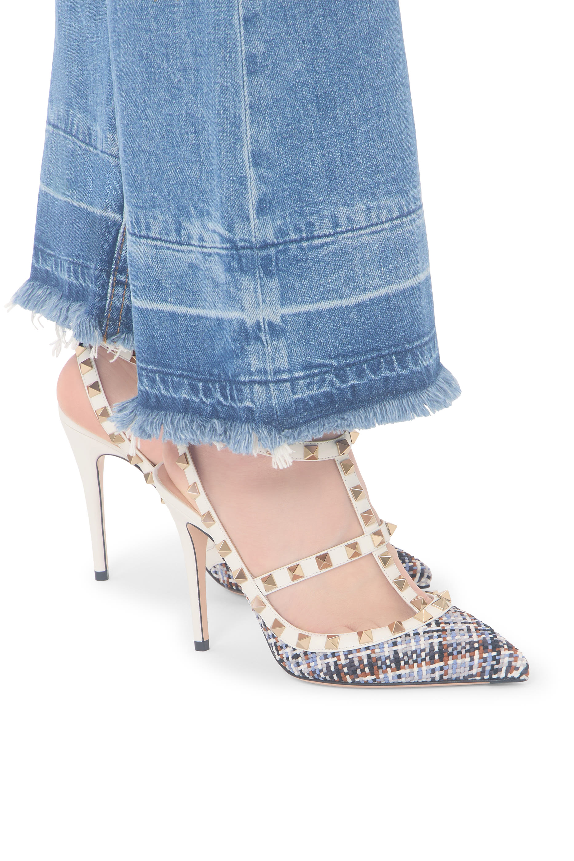 Rockstud 100 Woven Fabric Pumps