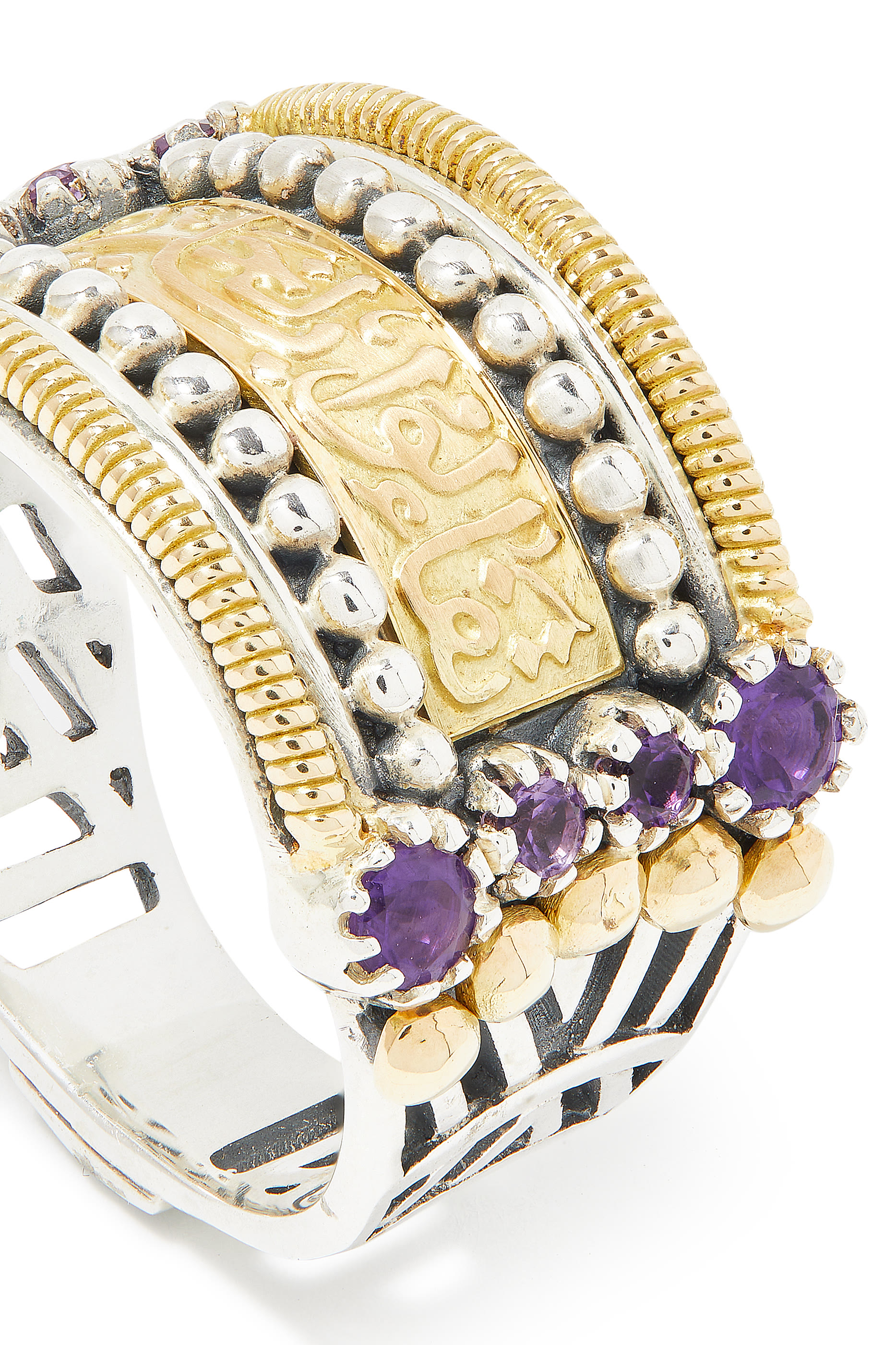 Hope Ring, 18k Yellow Gold, Sterling Silver & Amethyst