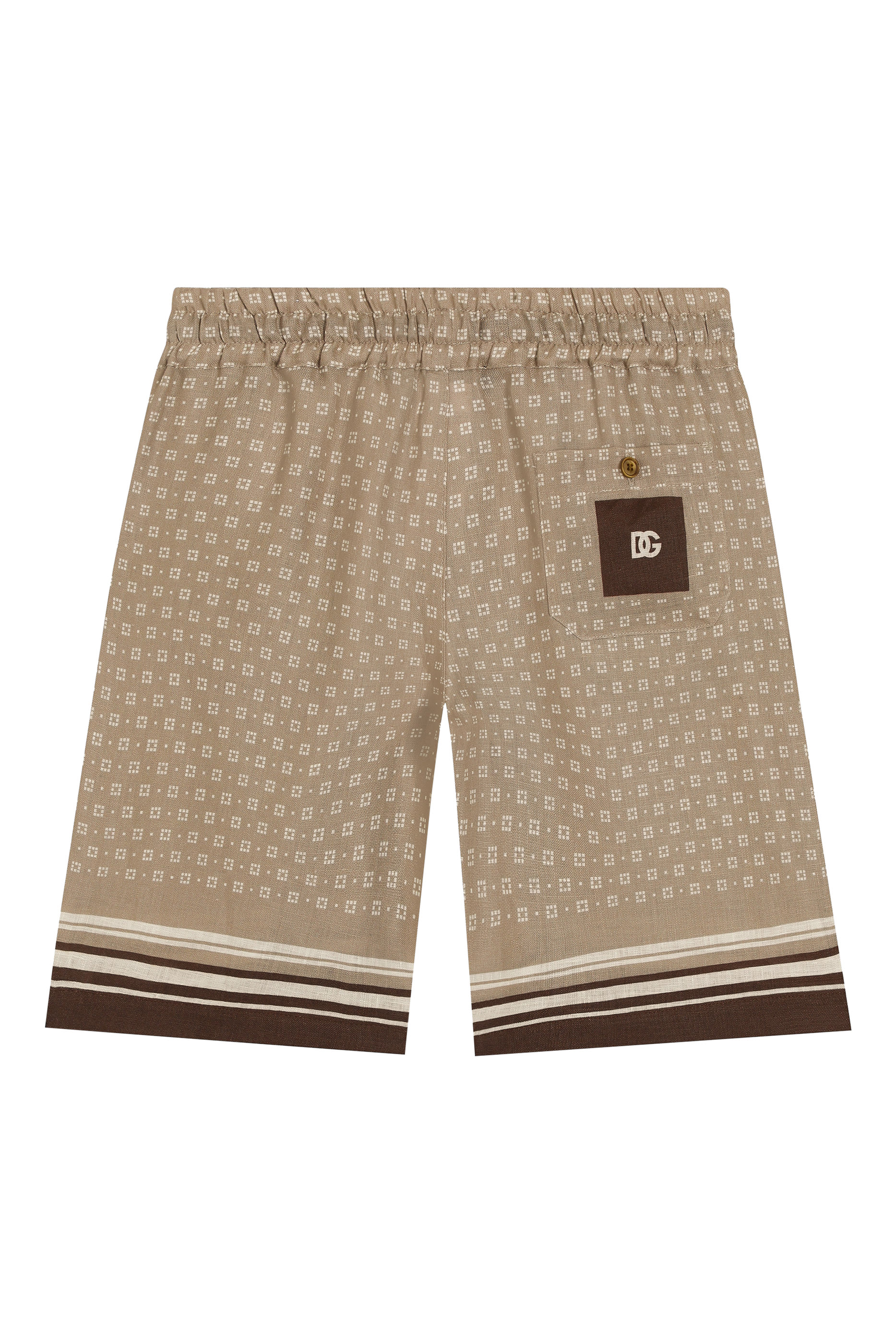 Kids Linen Logo Geometric Shorts