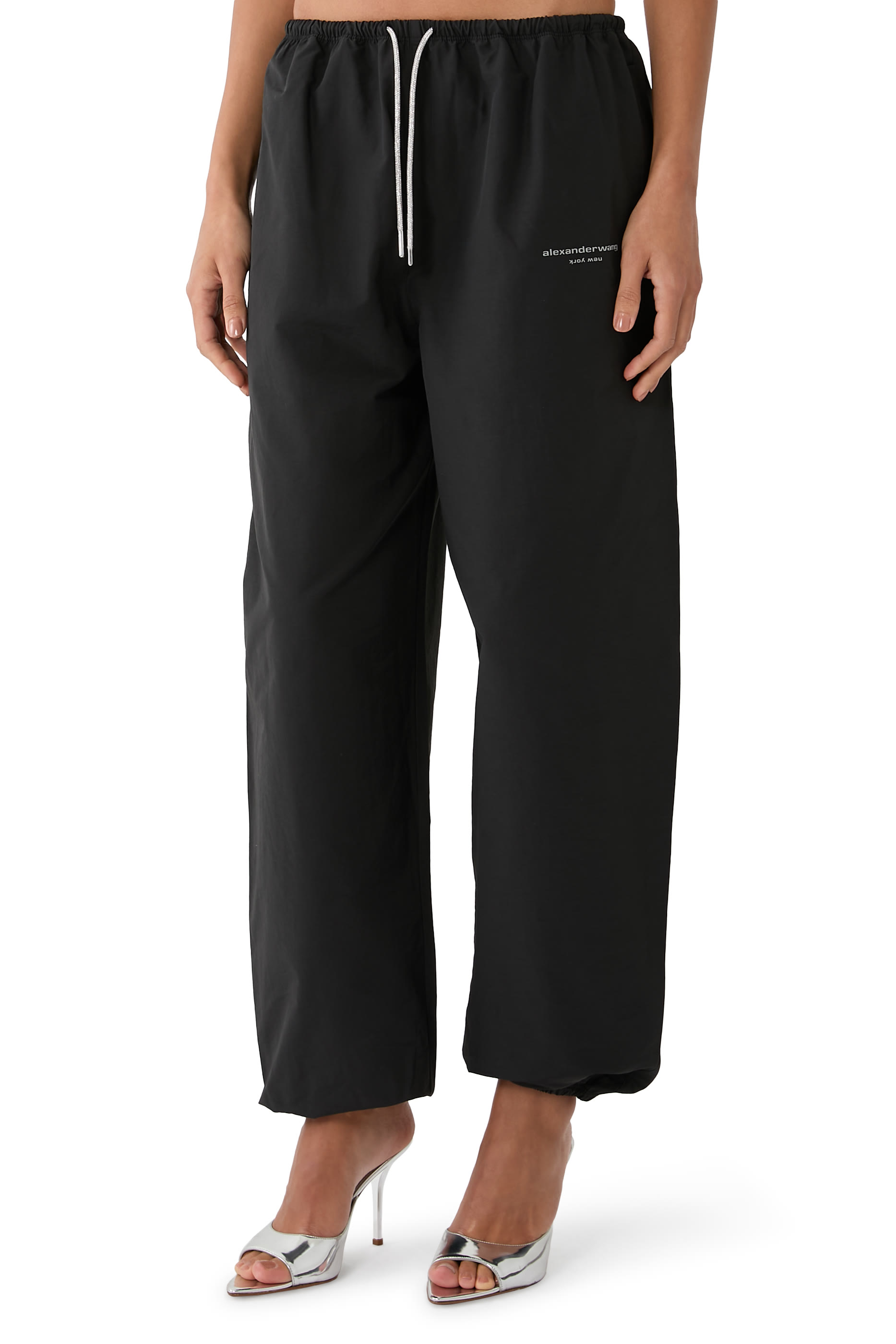 Mid-Rise Track Pant with Crystal Drawcord 