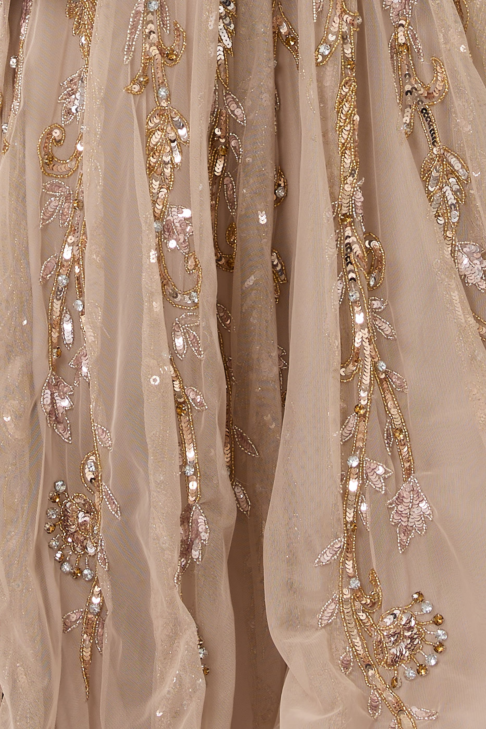 Long Sleeve Hand Embellished Gown 