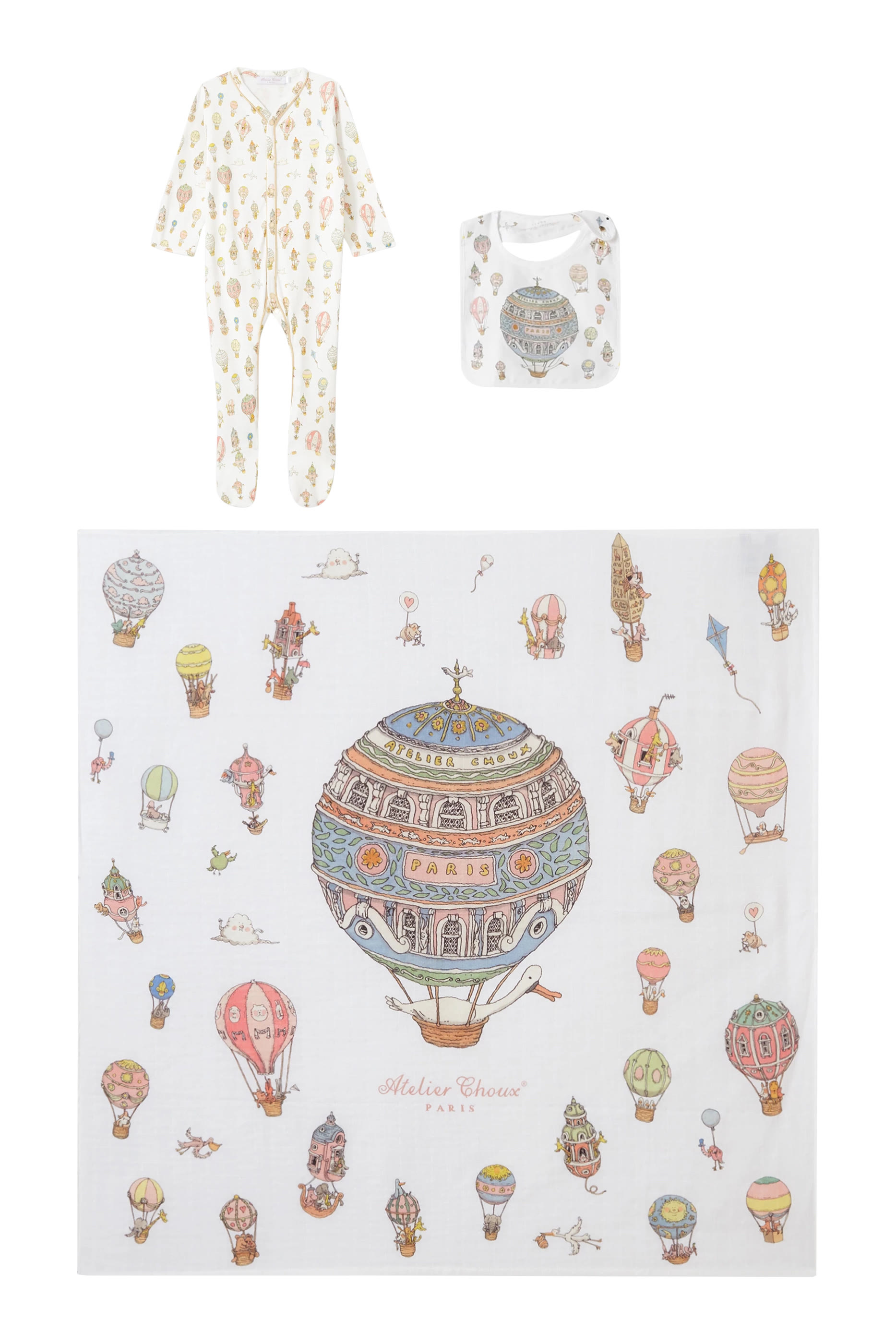 Kids Hot Air Balloons Organic Cotton Set