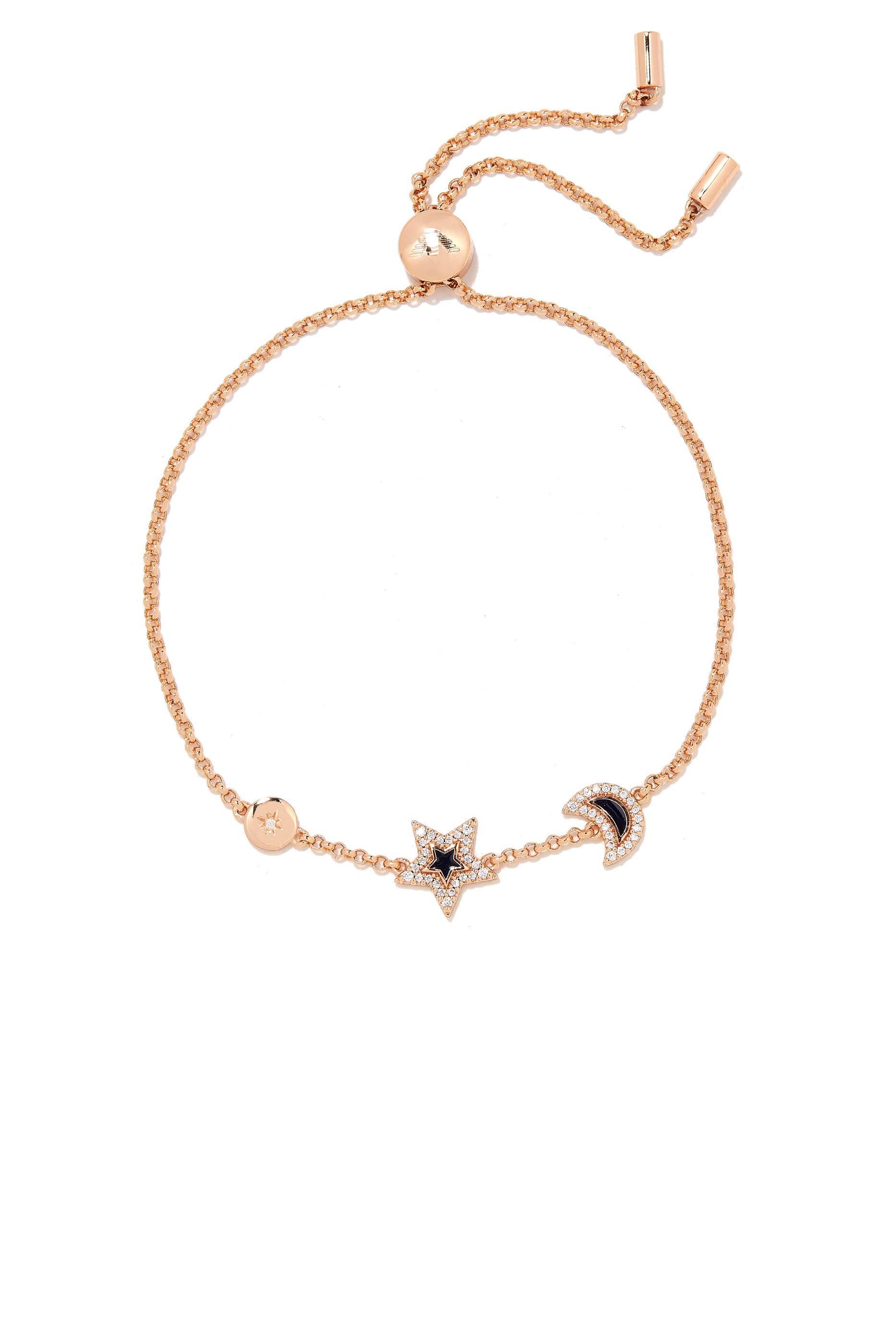 Star Moon Charm Bracelet, Brass