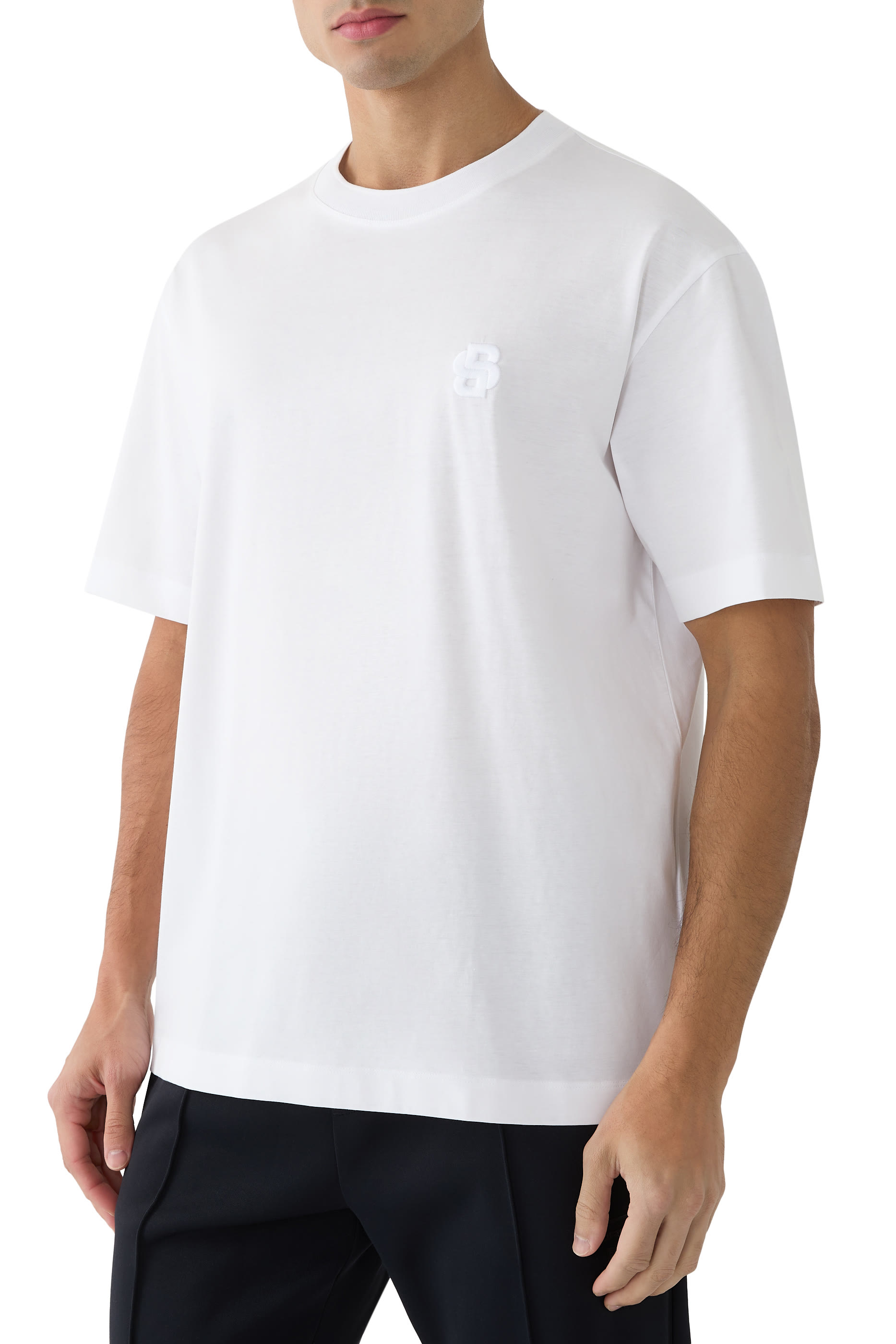 Double B Monogram Mercerised-Cotton T-Shirt