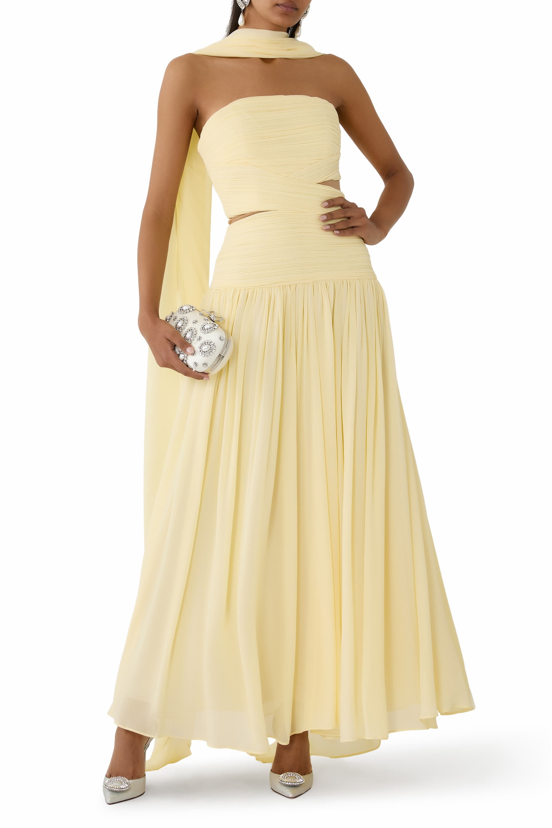  Georgette Scarf Midi Dress