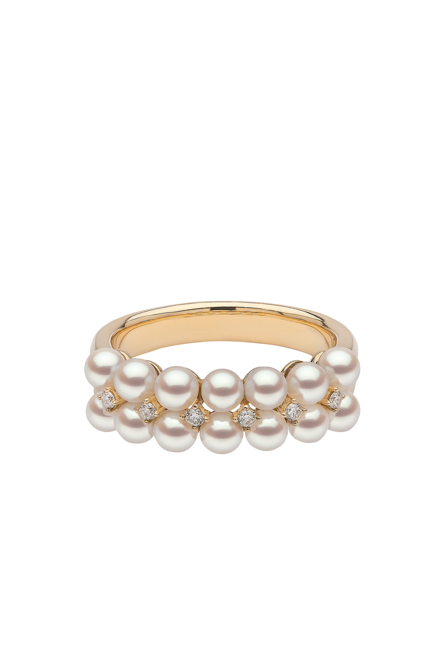 Eclipse Ring, 18k Yellow Gold, Diamond & Pearl