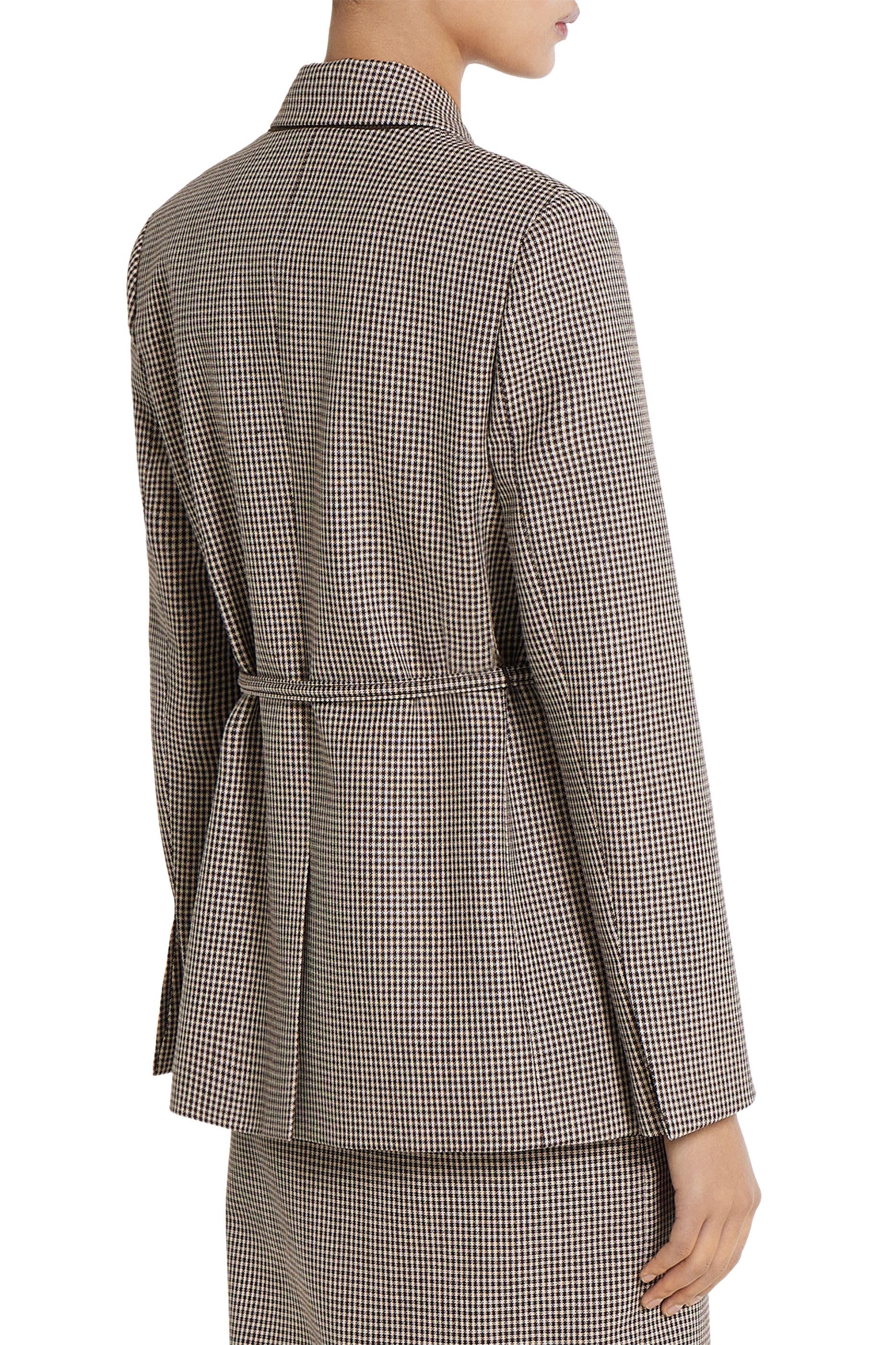 Gingham Wool Belted Jacket