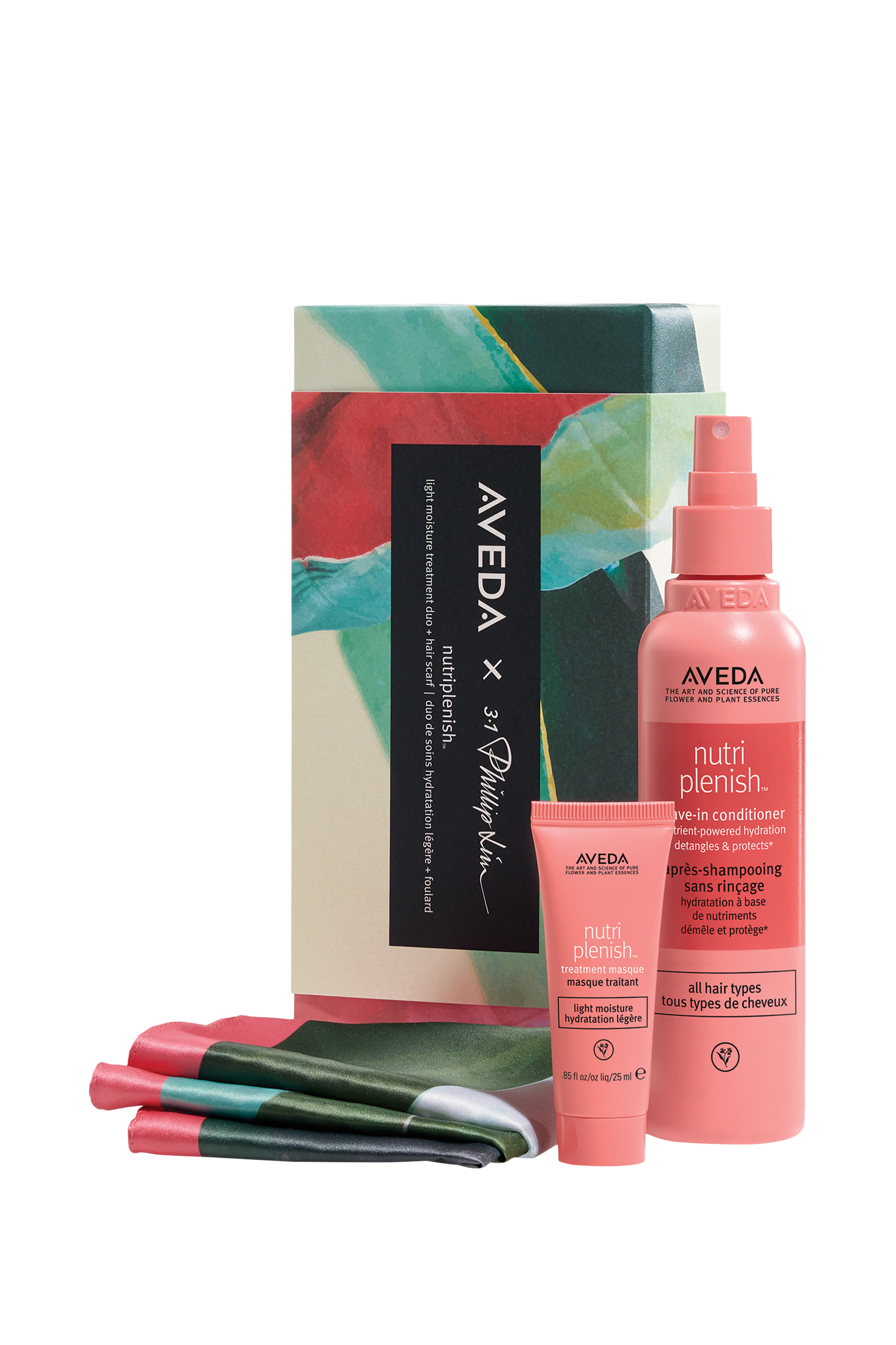 Nutriplenish Light Moisture Treatment Duo and Hair Scarf, Set of 3