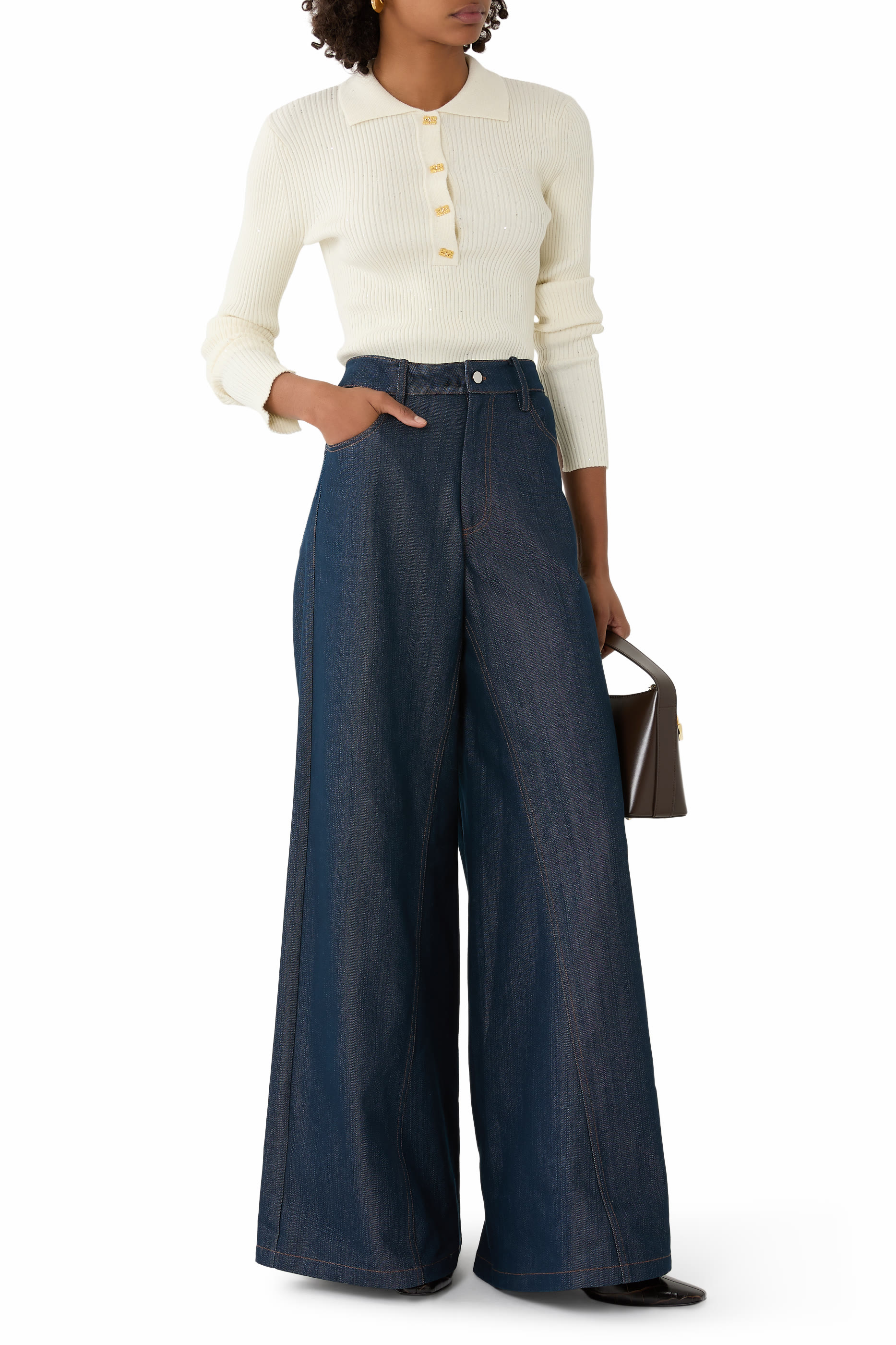 Fine Sequin Knitted Polo