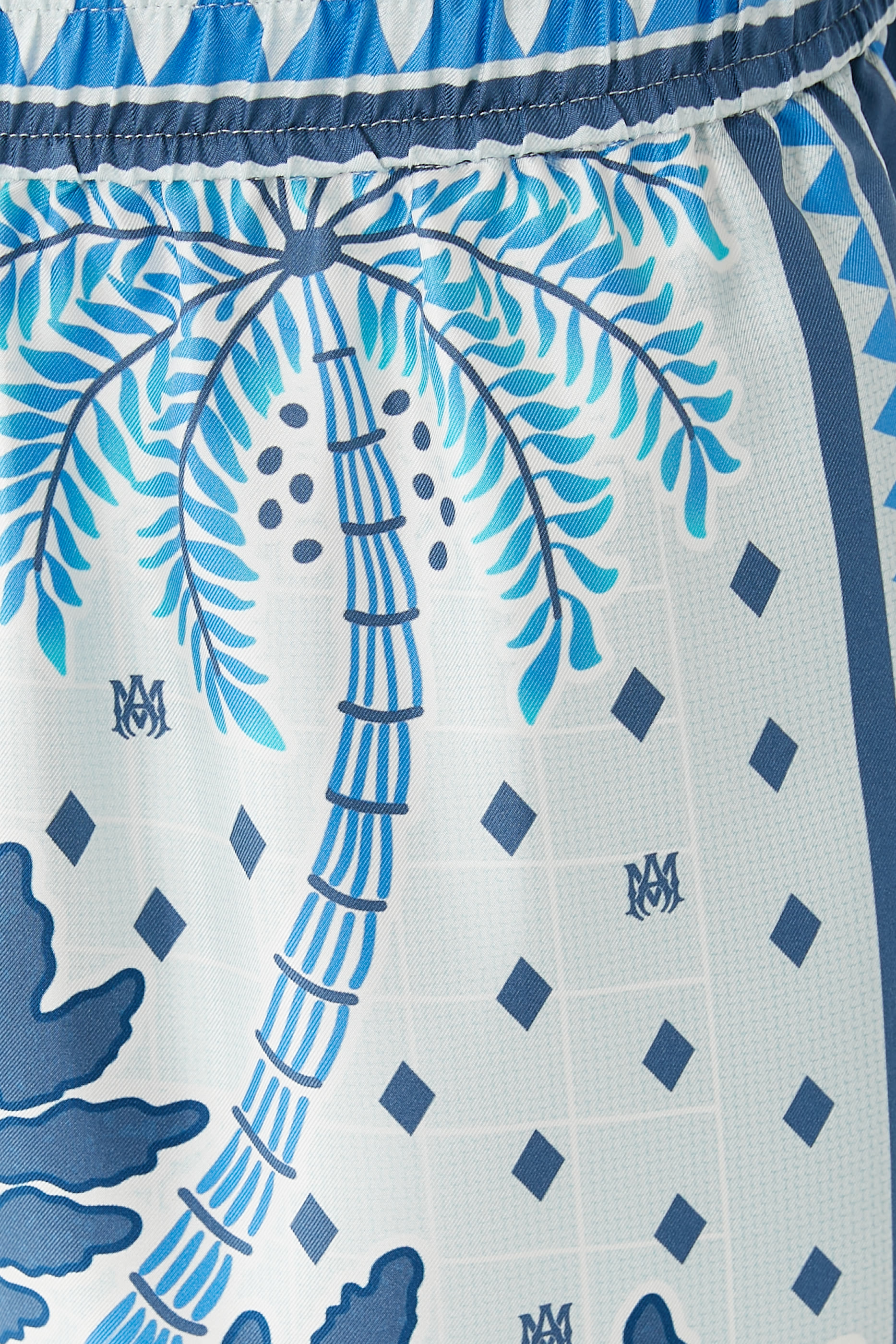 Palm Tree Silk Twill Shorts
