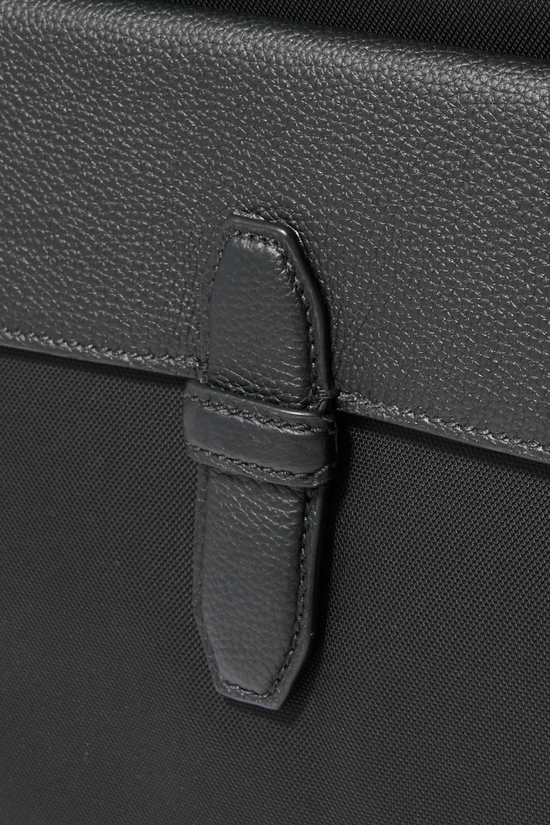 Nylon and Grained Leather Backpack