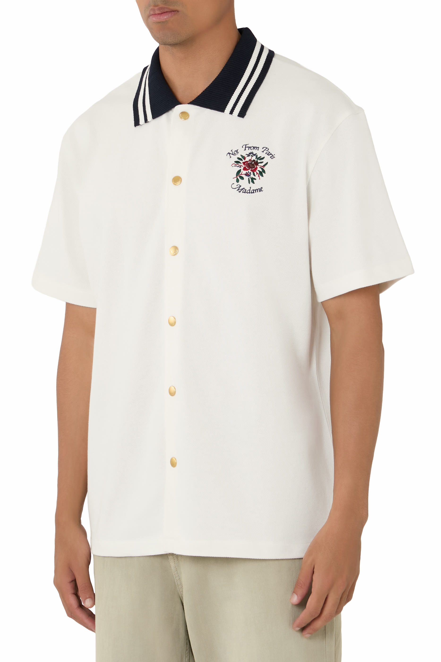 Chemise Piqu&eacute;e Slogan Rose Shirt 