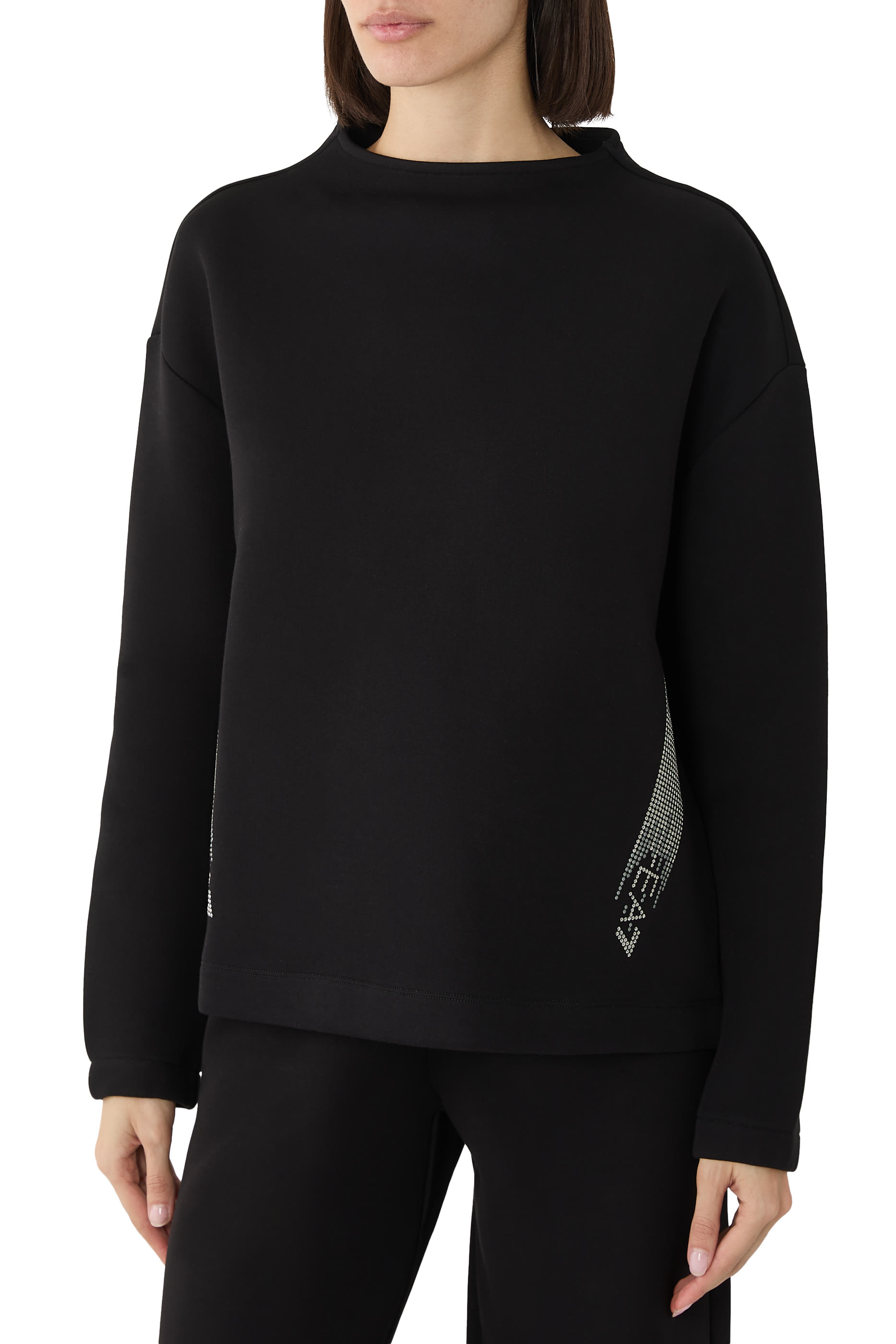 Rhinestone-Embellished Logo Sweatshirt