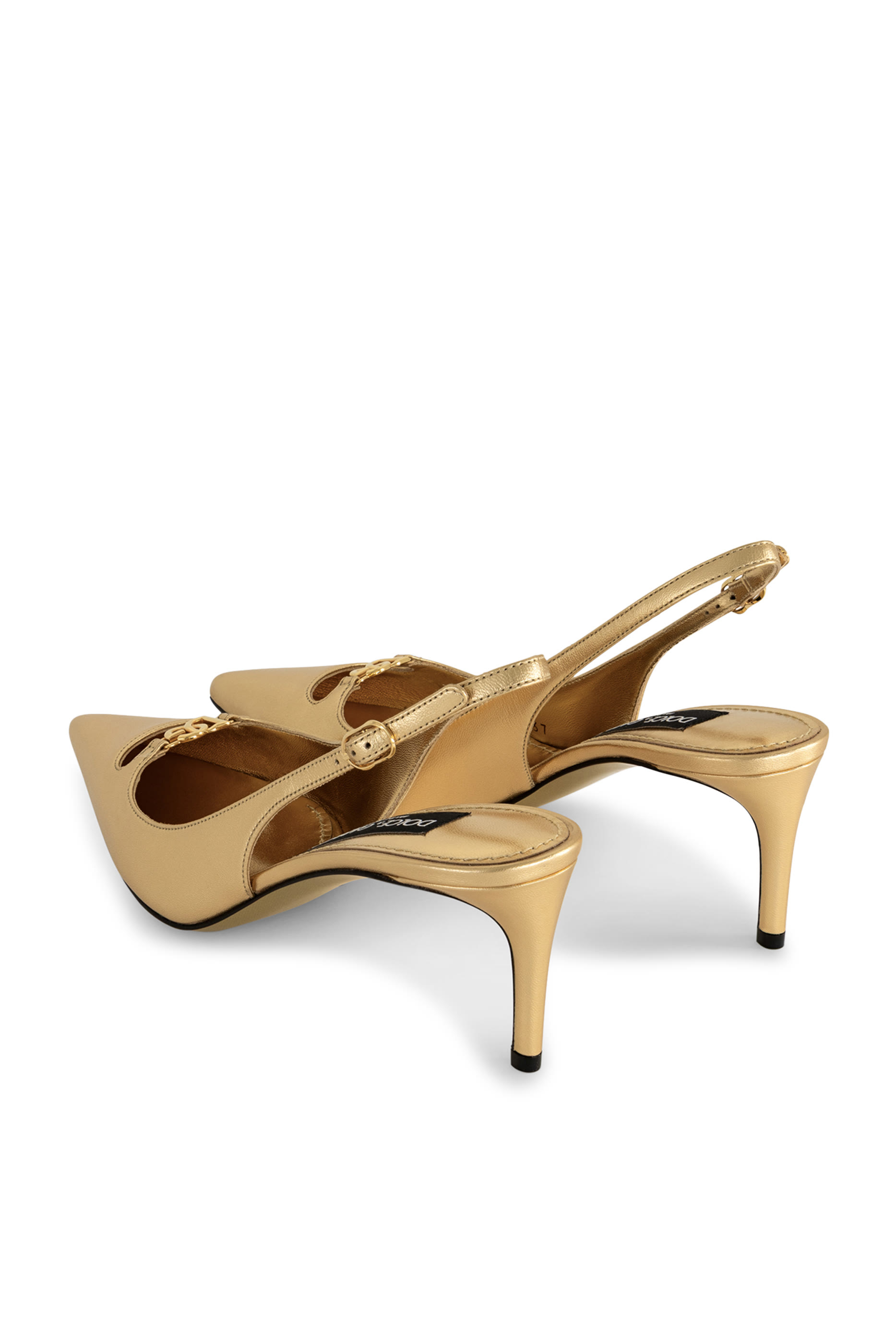 Burnished Nappa Leather Slingback Pumps