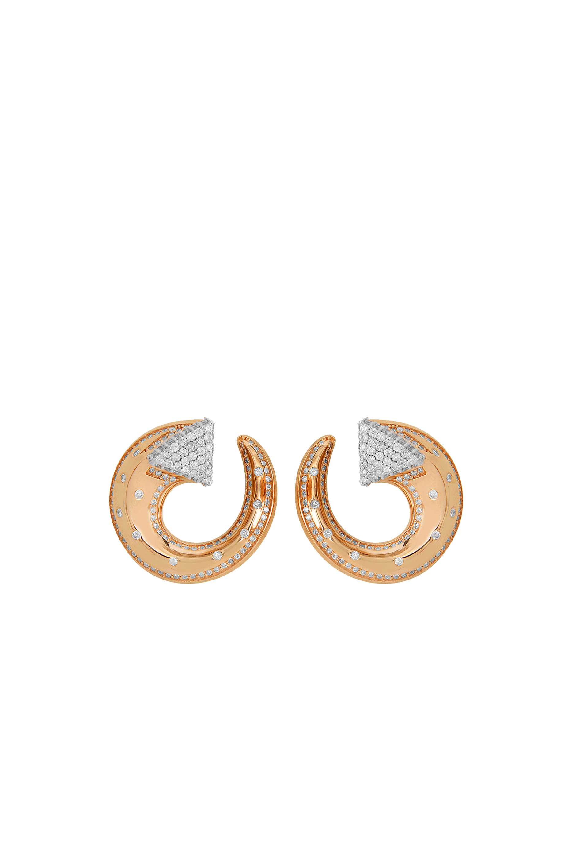 Balance Earrings, 18k Rose Gold & Diamonds