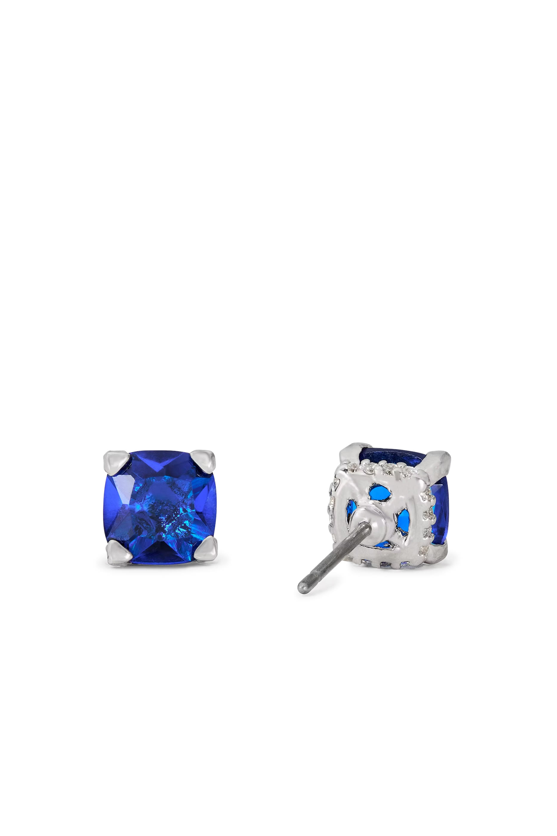 Little Luxuries Square Studs, Cubic Zirconia, Titanium Posts & Glass Stone