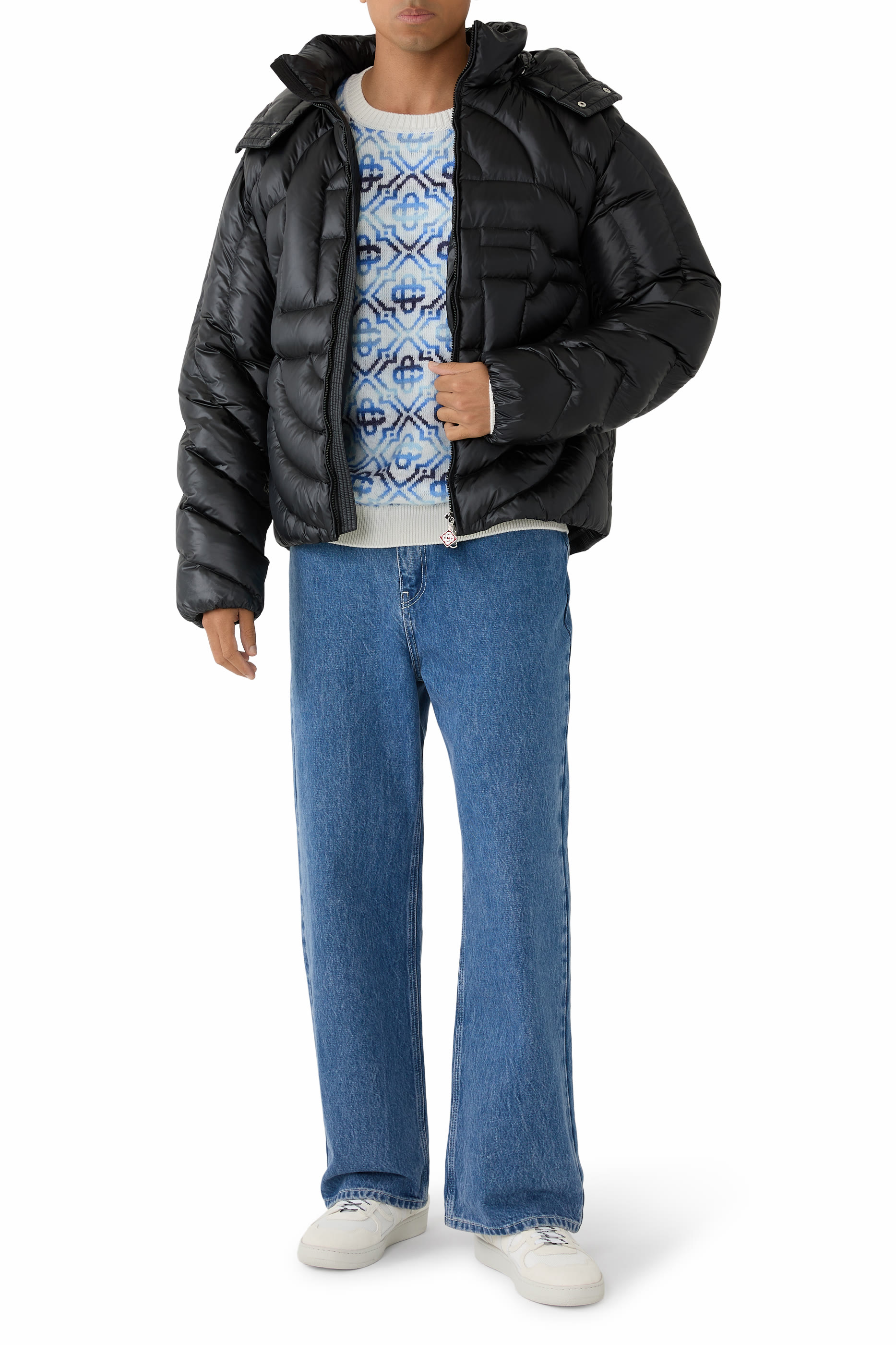 Space Dye Monogram Crewneck Sweater 