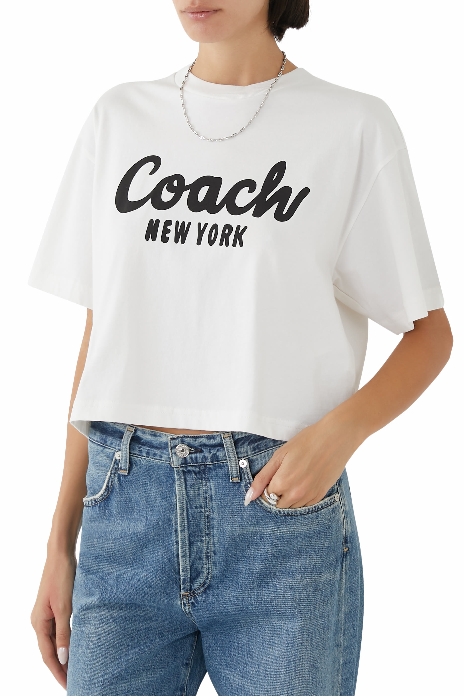 Cursive Signature Cropped T-Shirt 