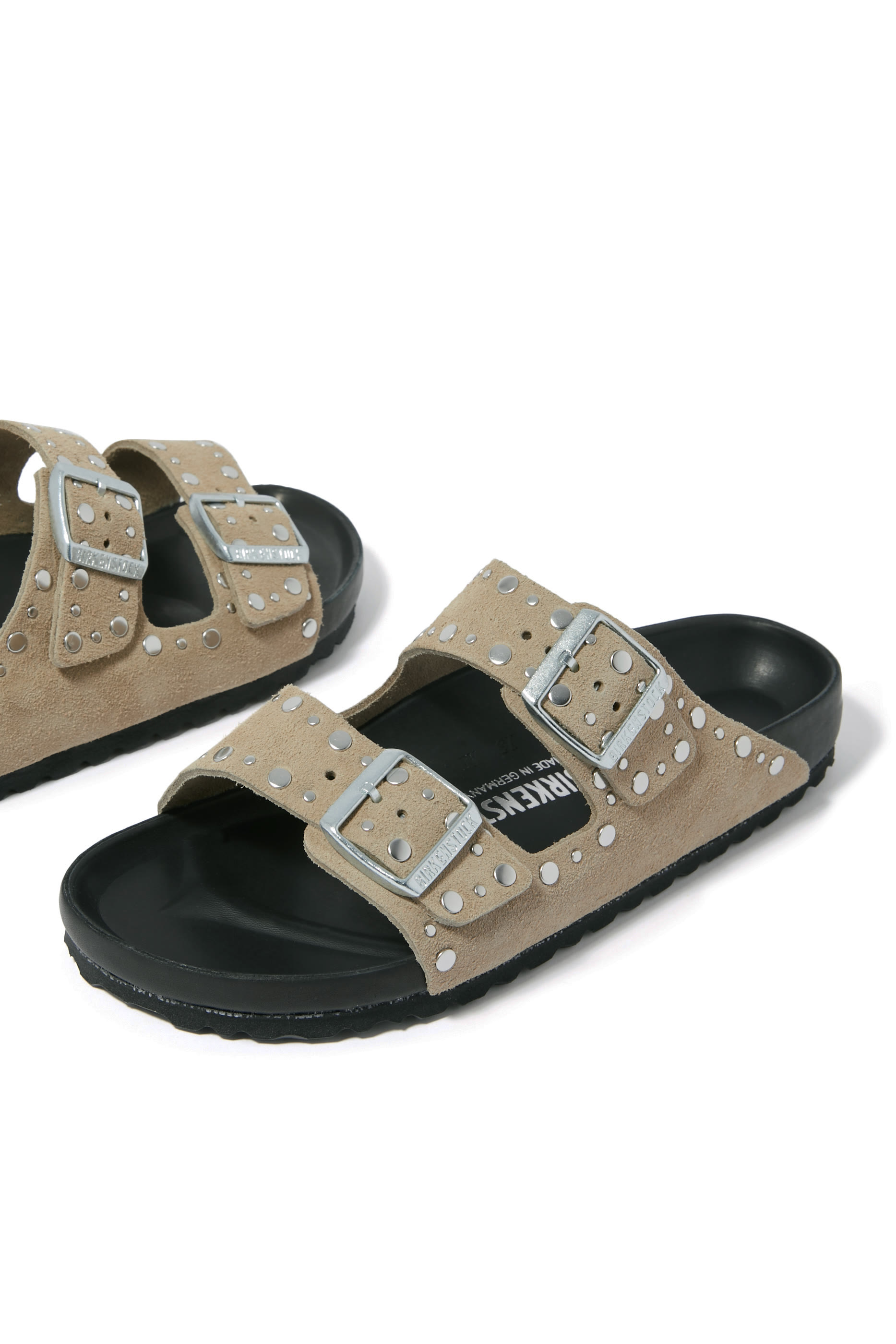 Arizona Rivet Suede Leather Slides