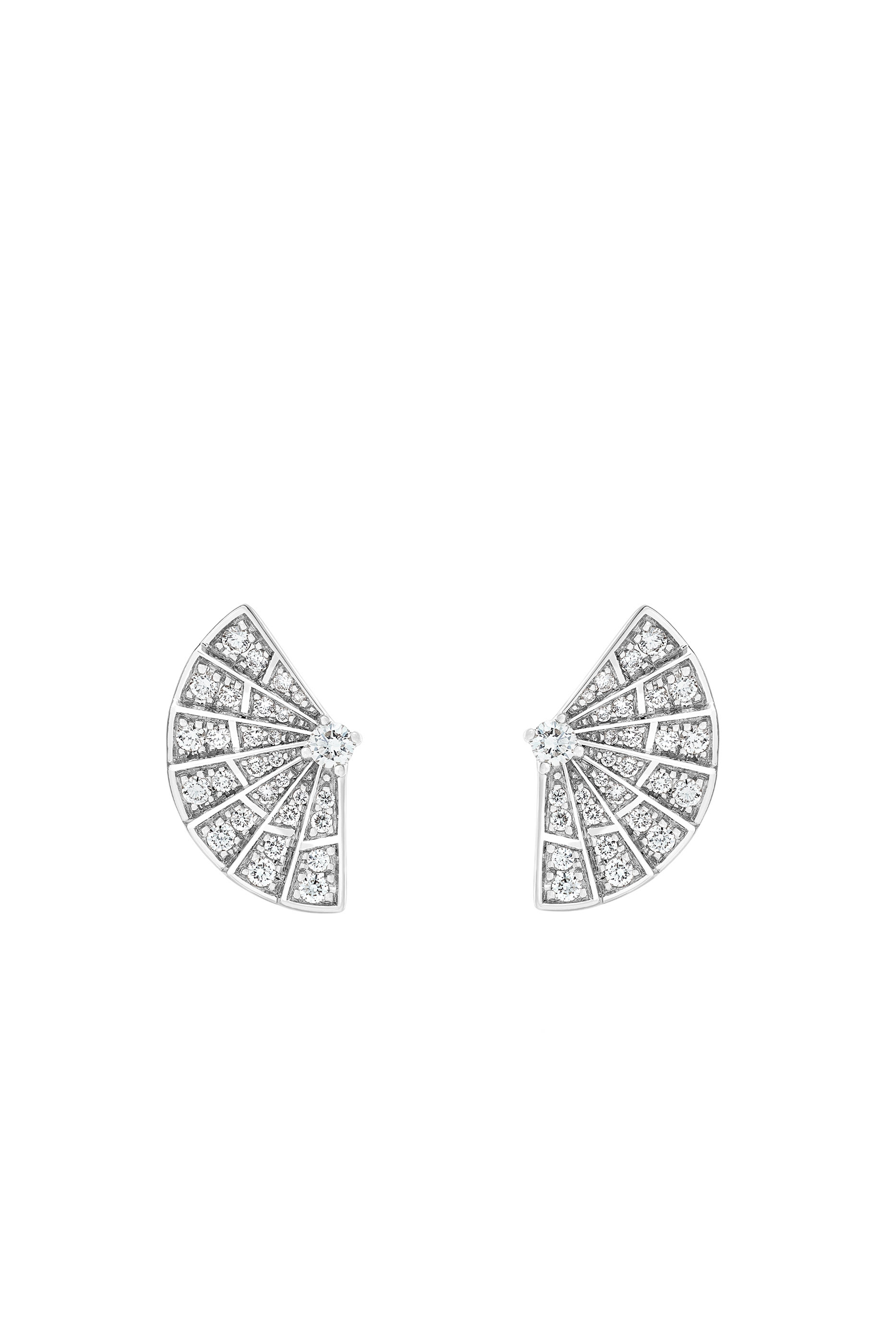 Fanfare Symphony Mini Icons Earrings, White Gold & Diamonds