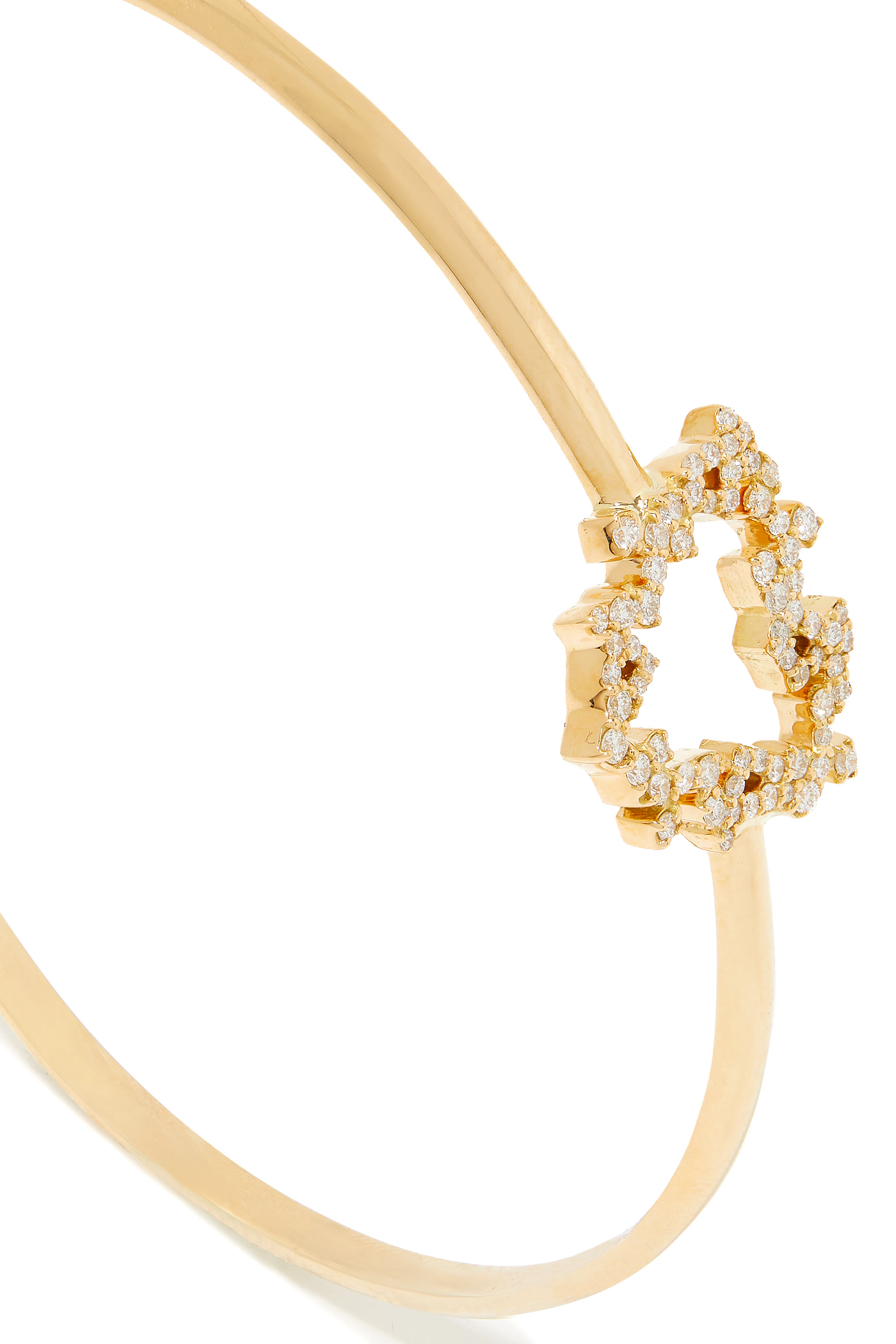 Hobb Love Cuff Bracelet, 18k Yellow Gold with Diamonds