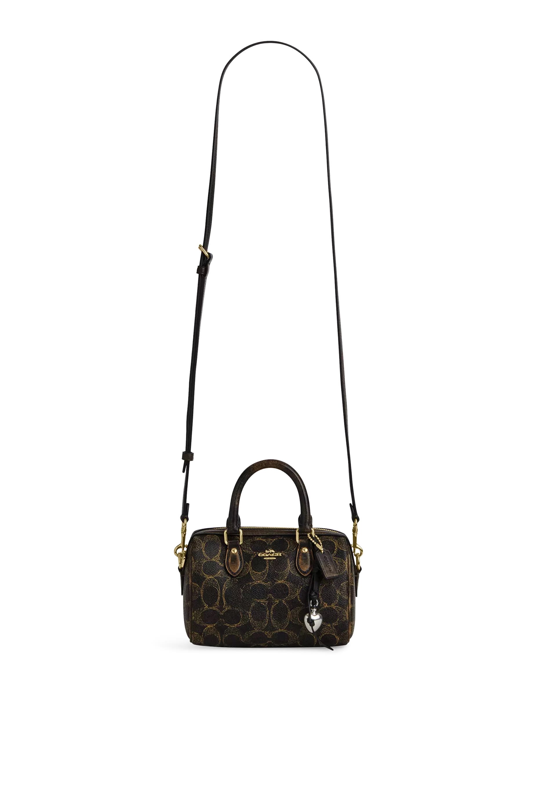 Mini Rowan Crossbody Bag in Loved Signature Canvas with Charms 