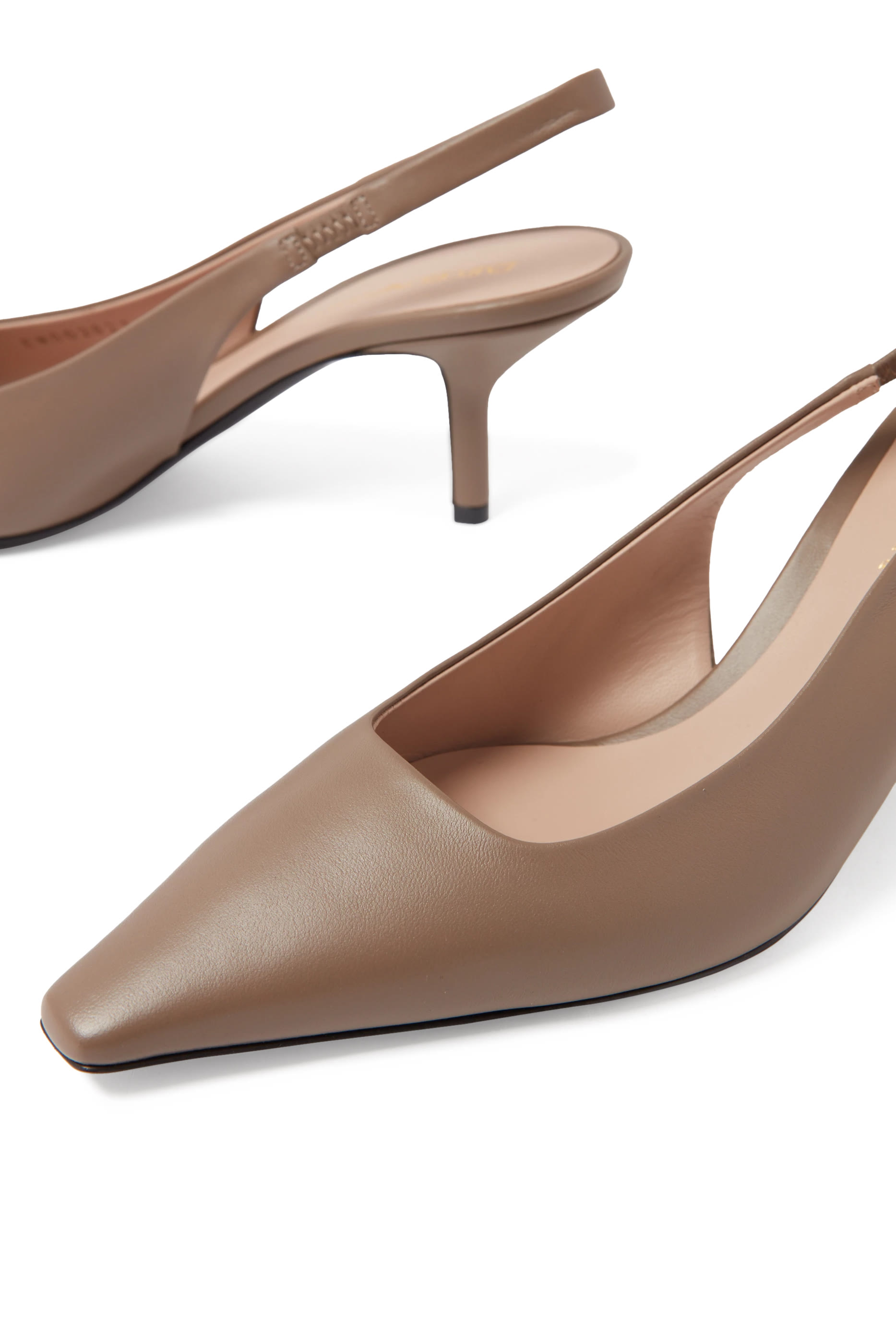 Eagle Logo 65 Nappa-Leather Slingback Pumps