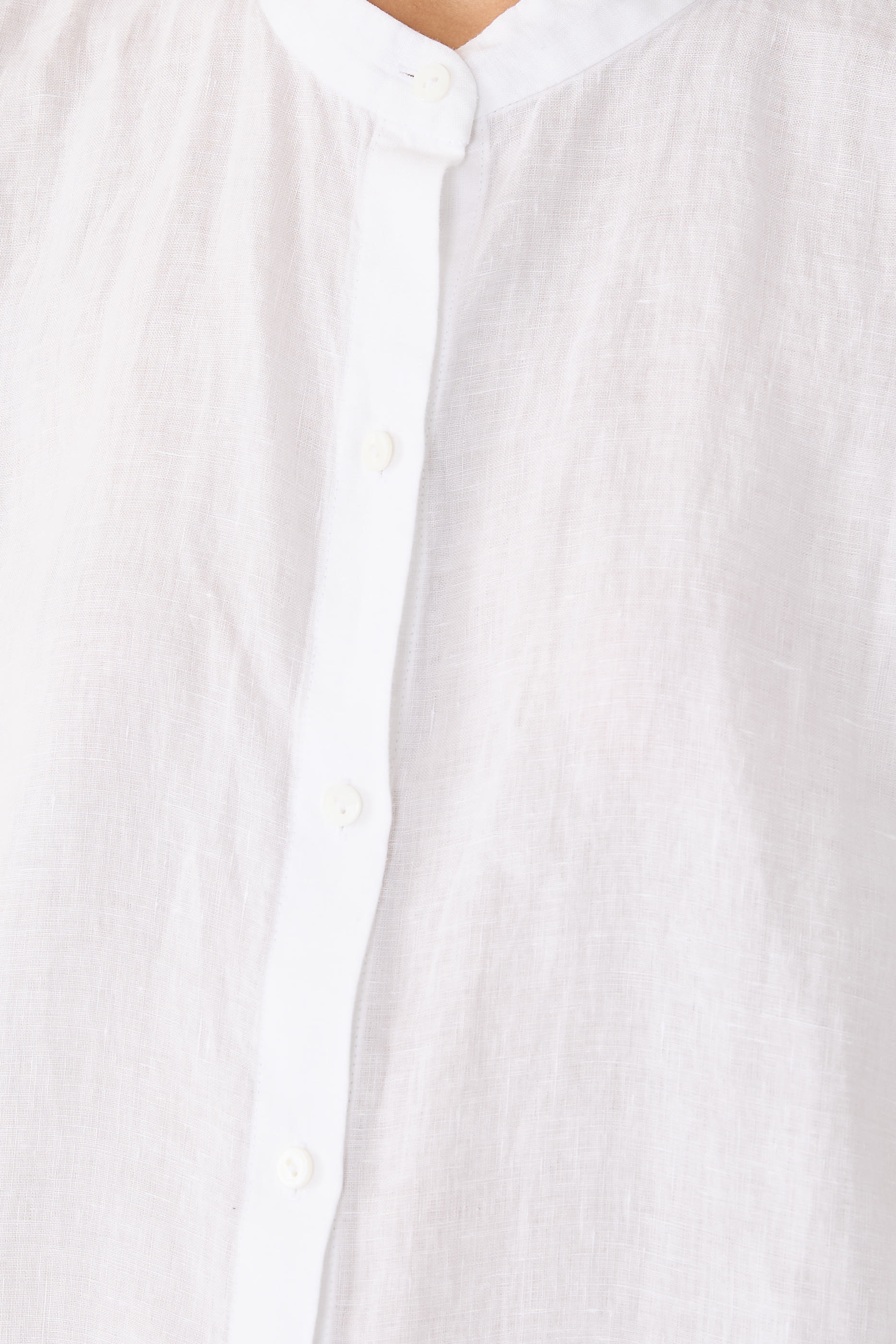 Organic Handkerchief Linen Band Collar Shirt