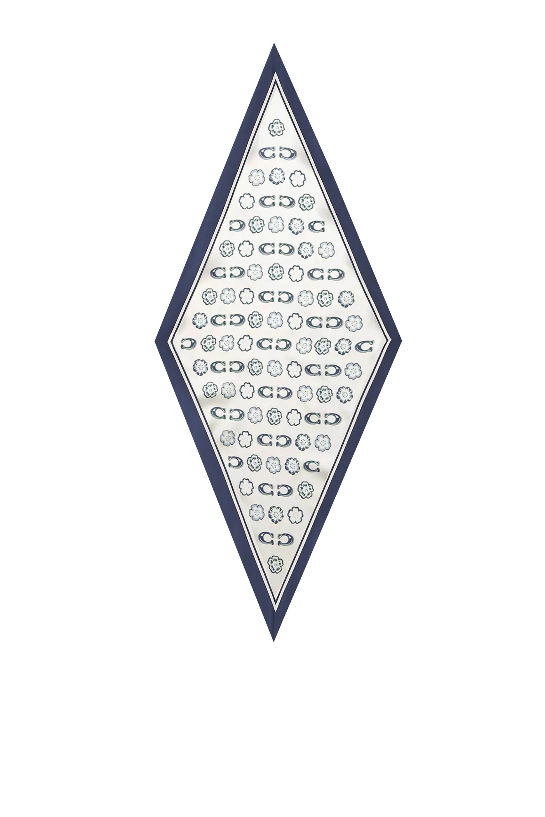 Tea Rose Print Silk Diamond Scarf