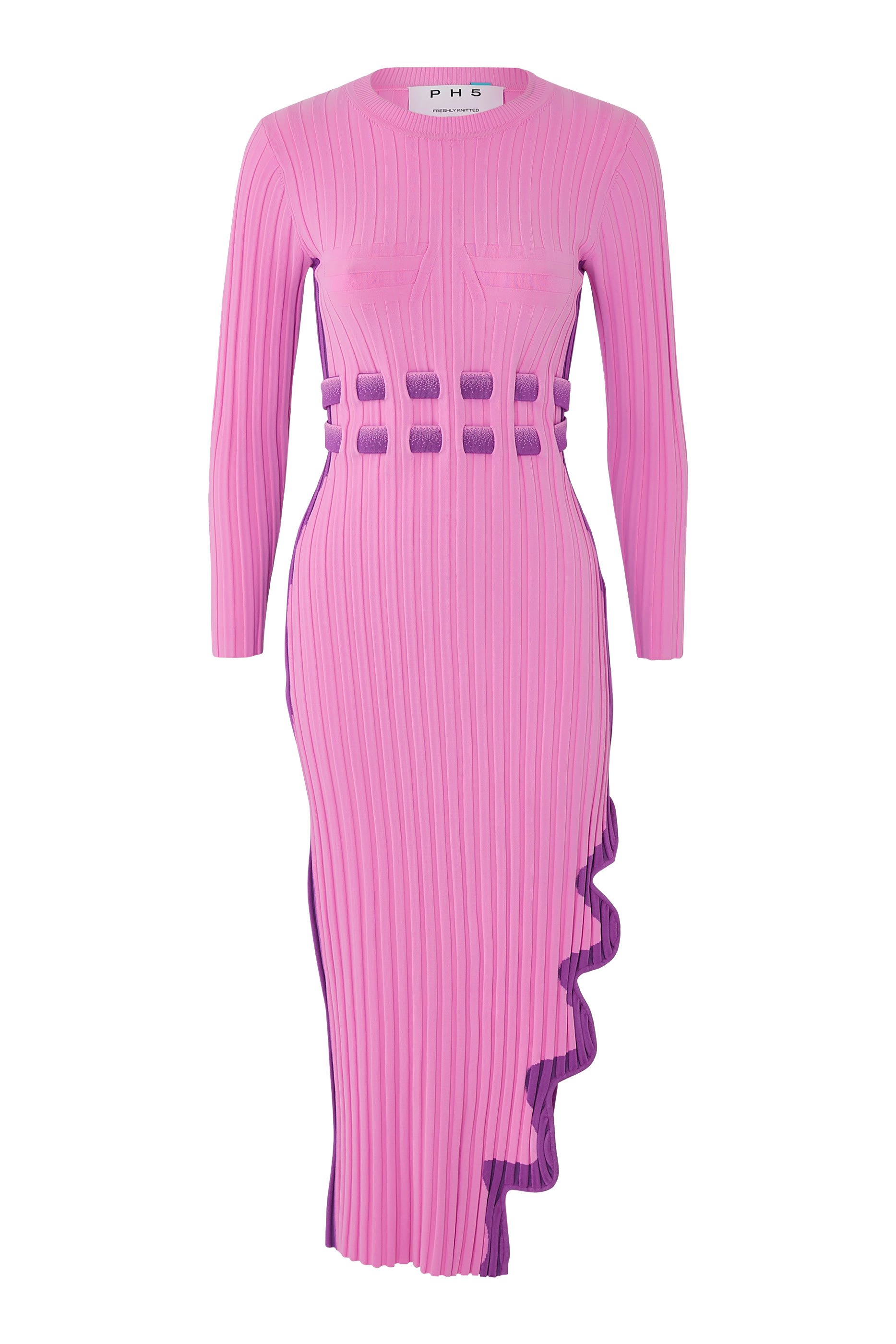 Aster Pleated Dress with Wavy Slit