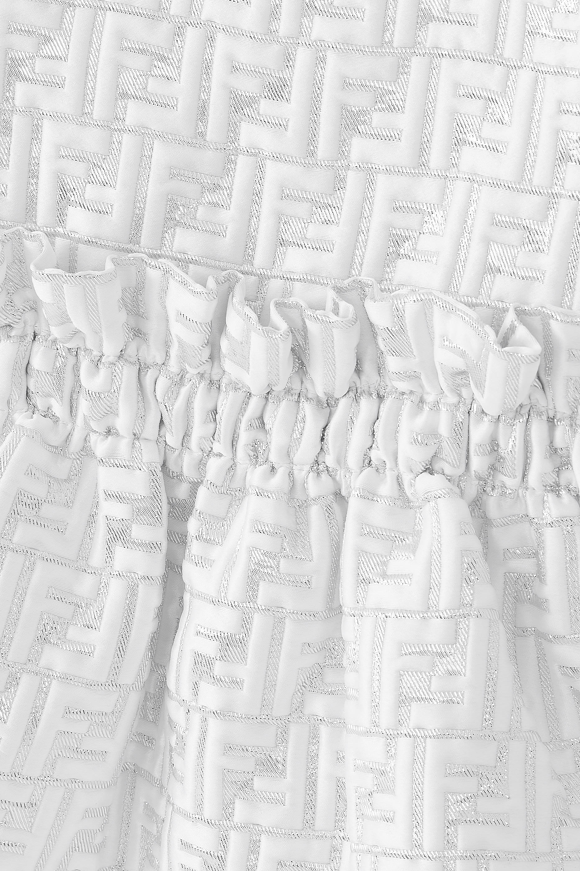 Kids Metallic Logo Brocade Dress