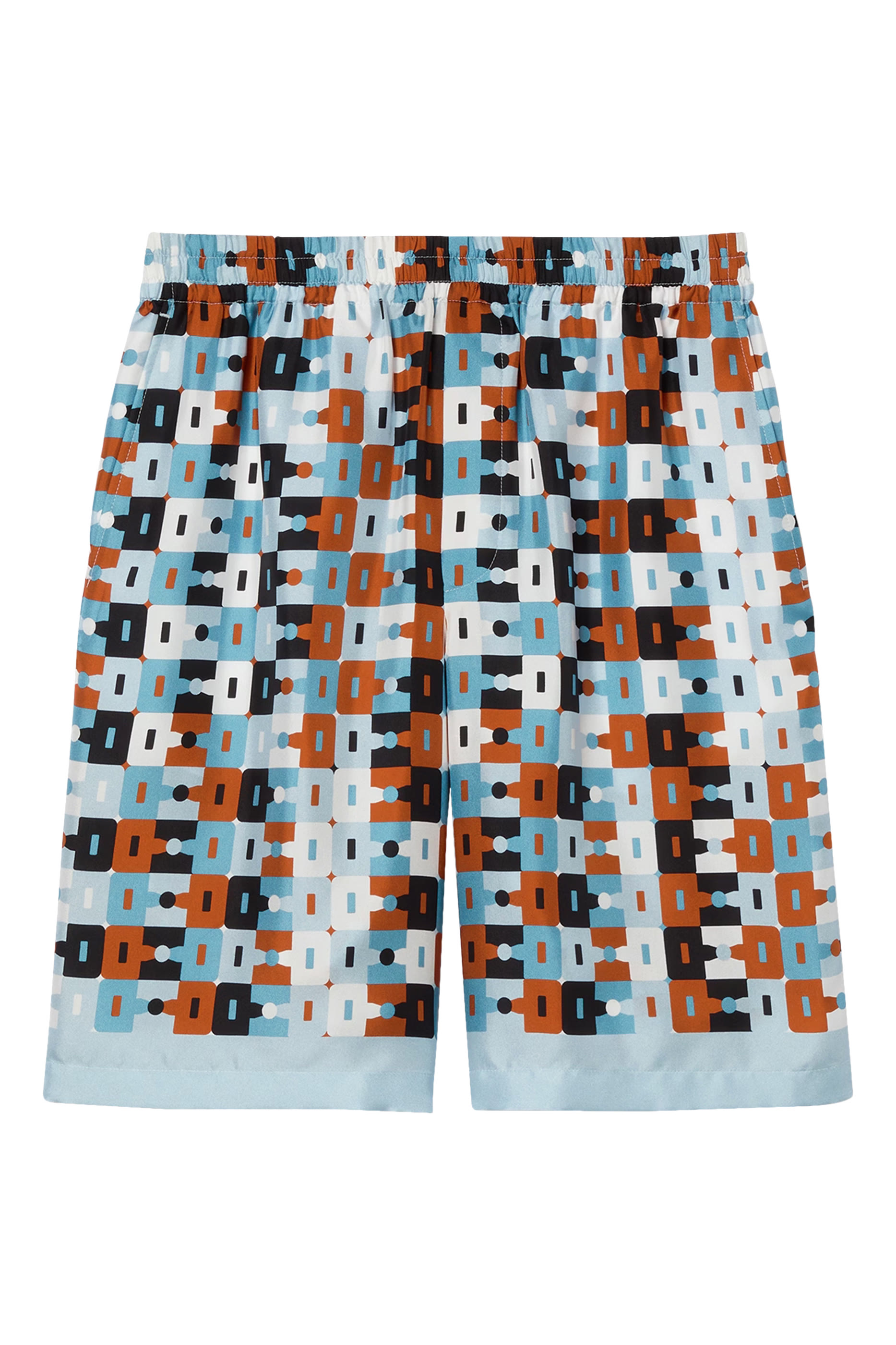 Printed Silk Twill Shorts
