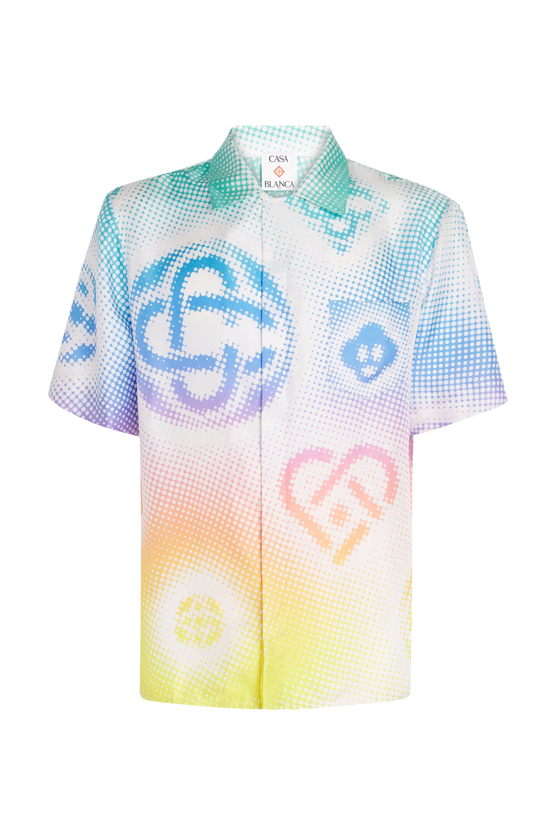 Halftone Logo Silk Shirt