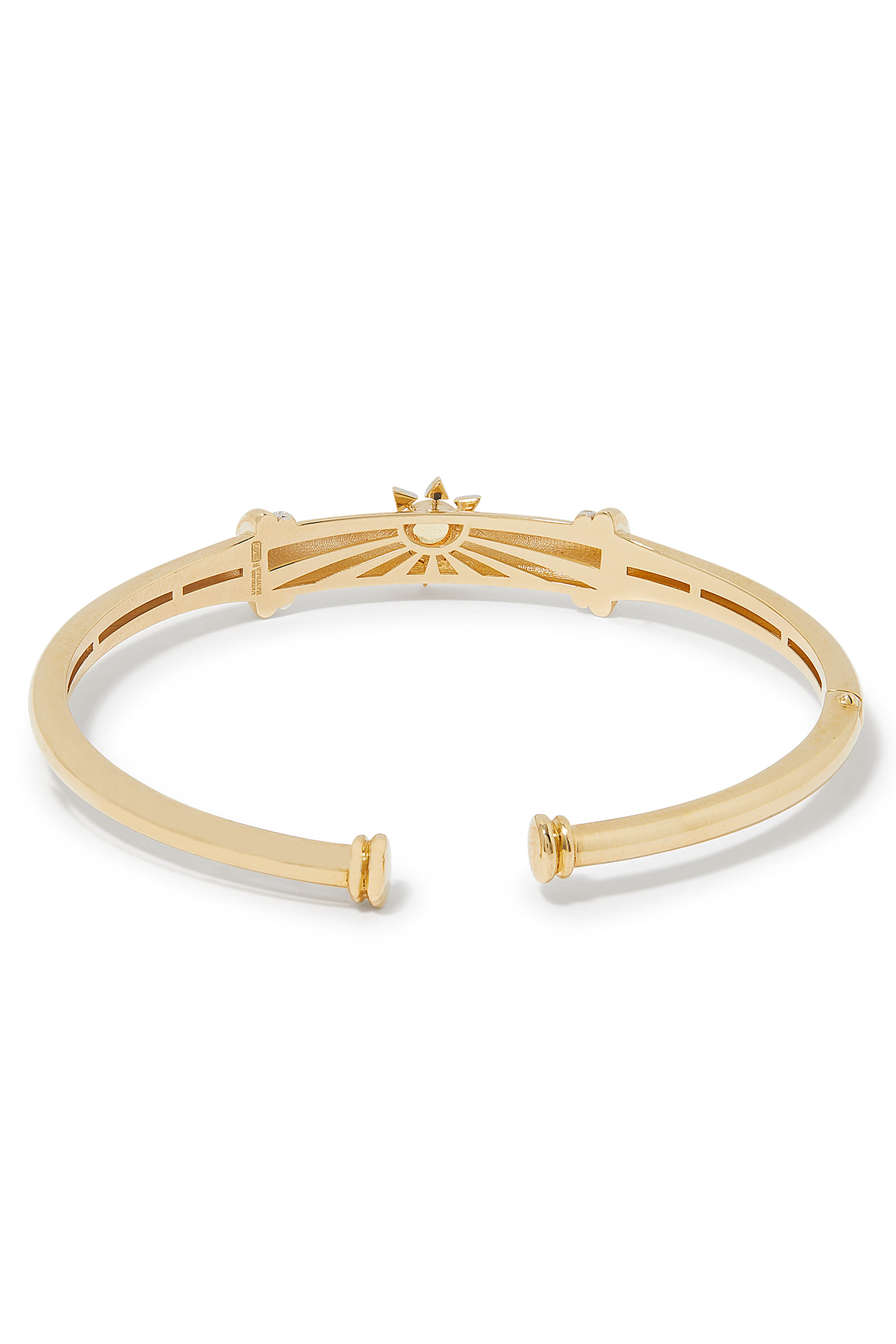 Warrior Star Seed Bangle, 18k Yellow Gold & Diamonds, Citrine