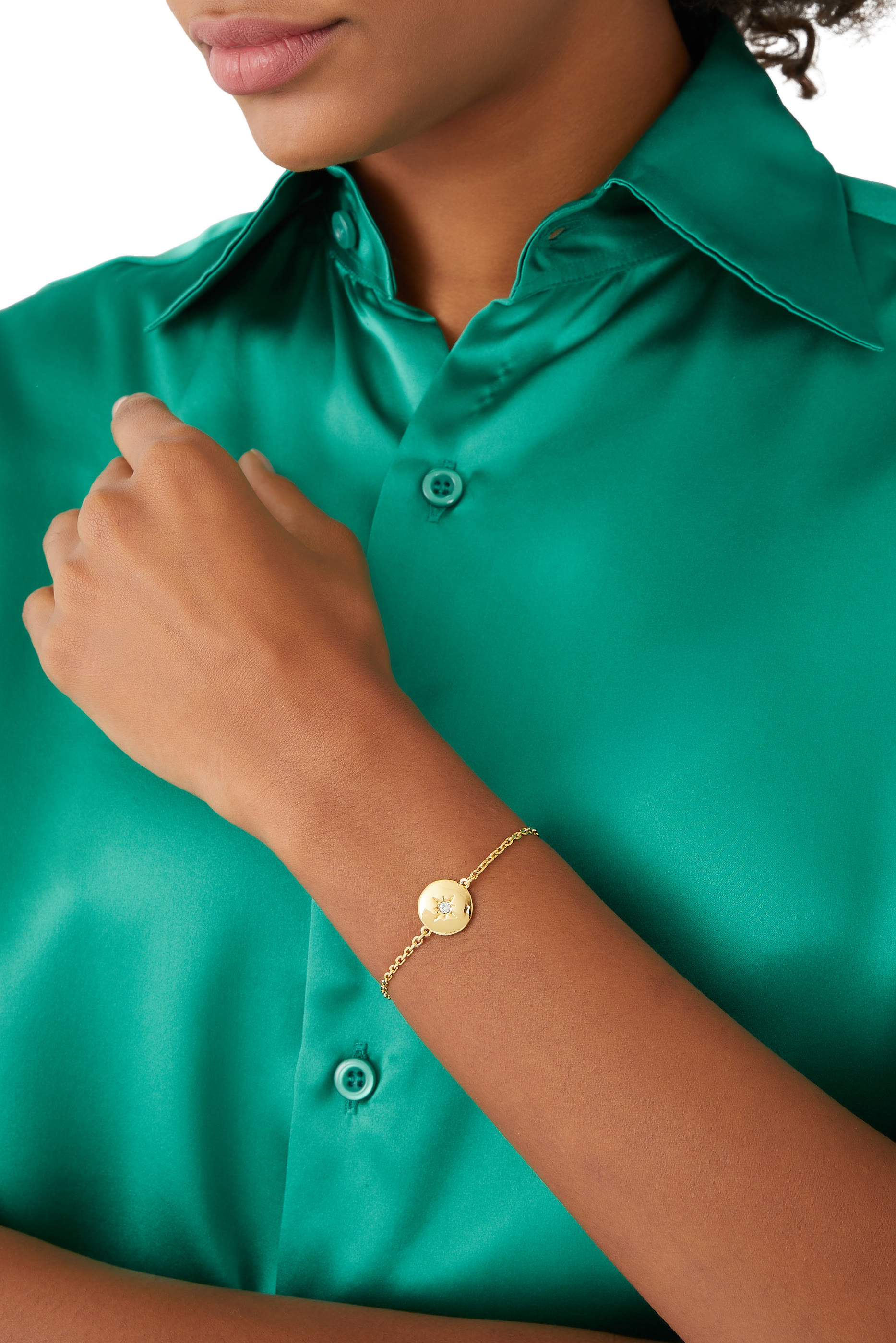 Color Spark Collection-Clear Inspire Medallion Bracelet